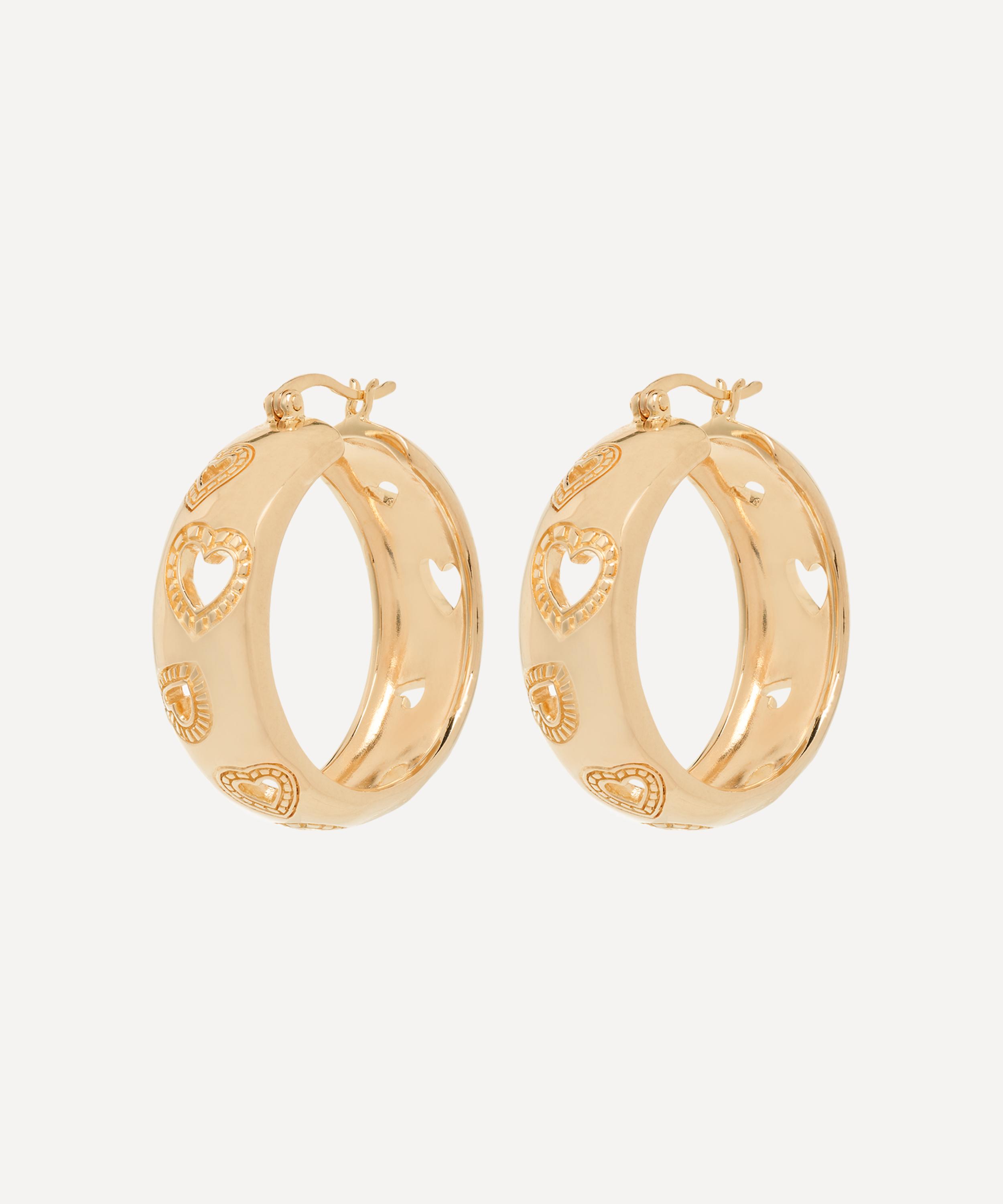 Anna + Nina - x Liberty Gold-Plated Large Open Heart Hoop Earrings