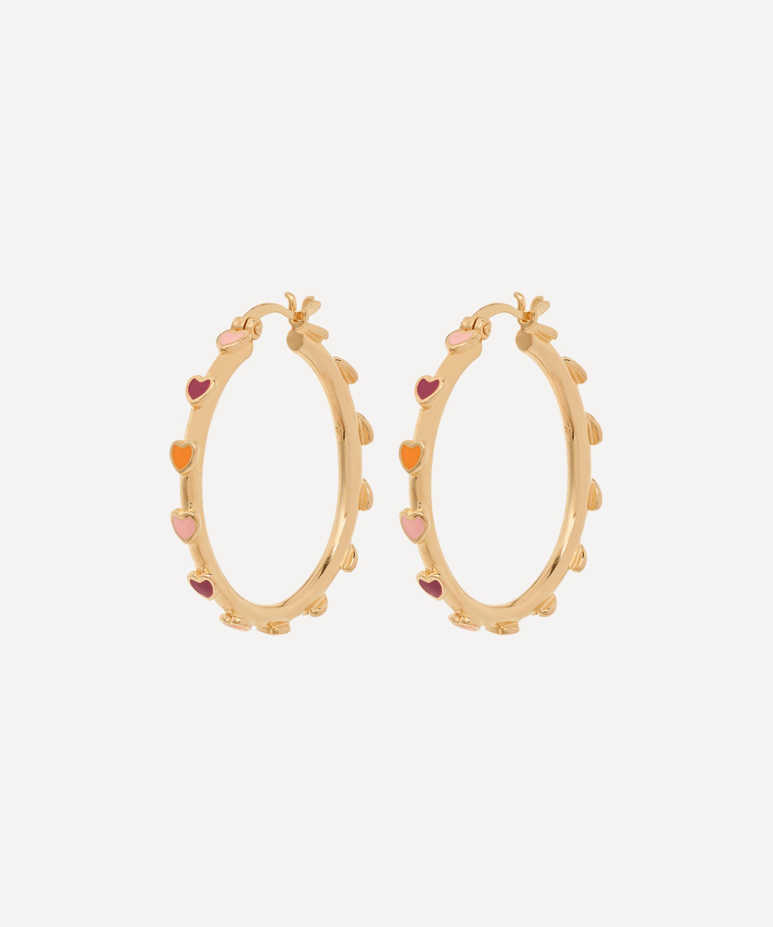 Anna + Nina - x Liberty Gold-Plated Large Sunset Love Hoop Earrings