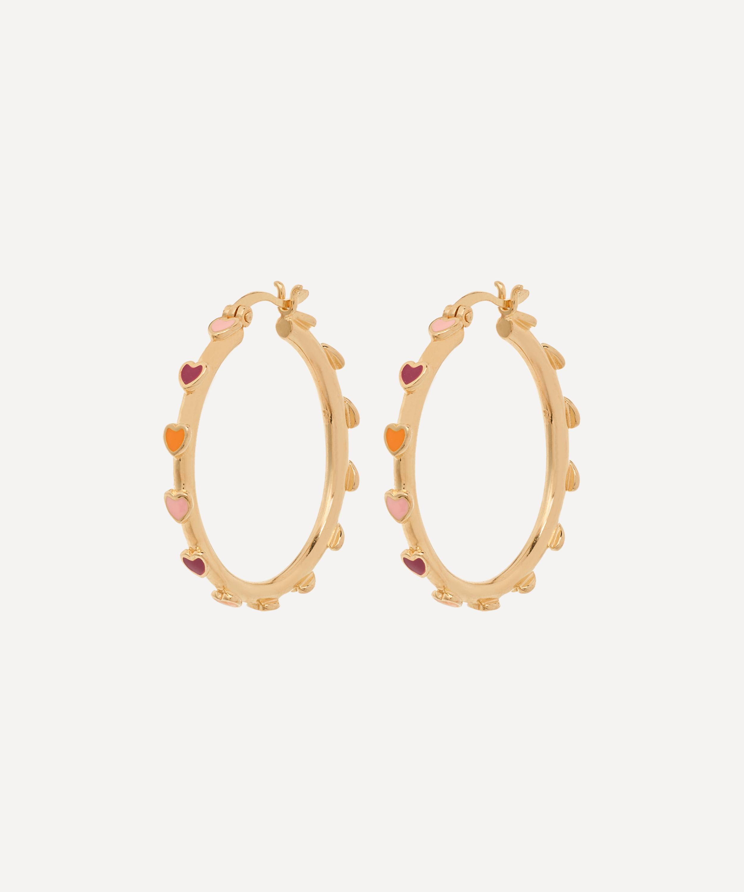 Anna + Nina - x Liberty Gold-Plated Large Sunset Love Hoop Earrings image number 0