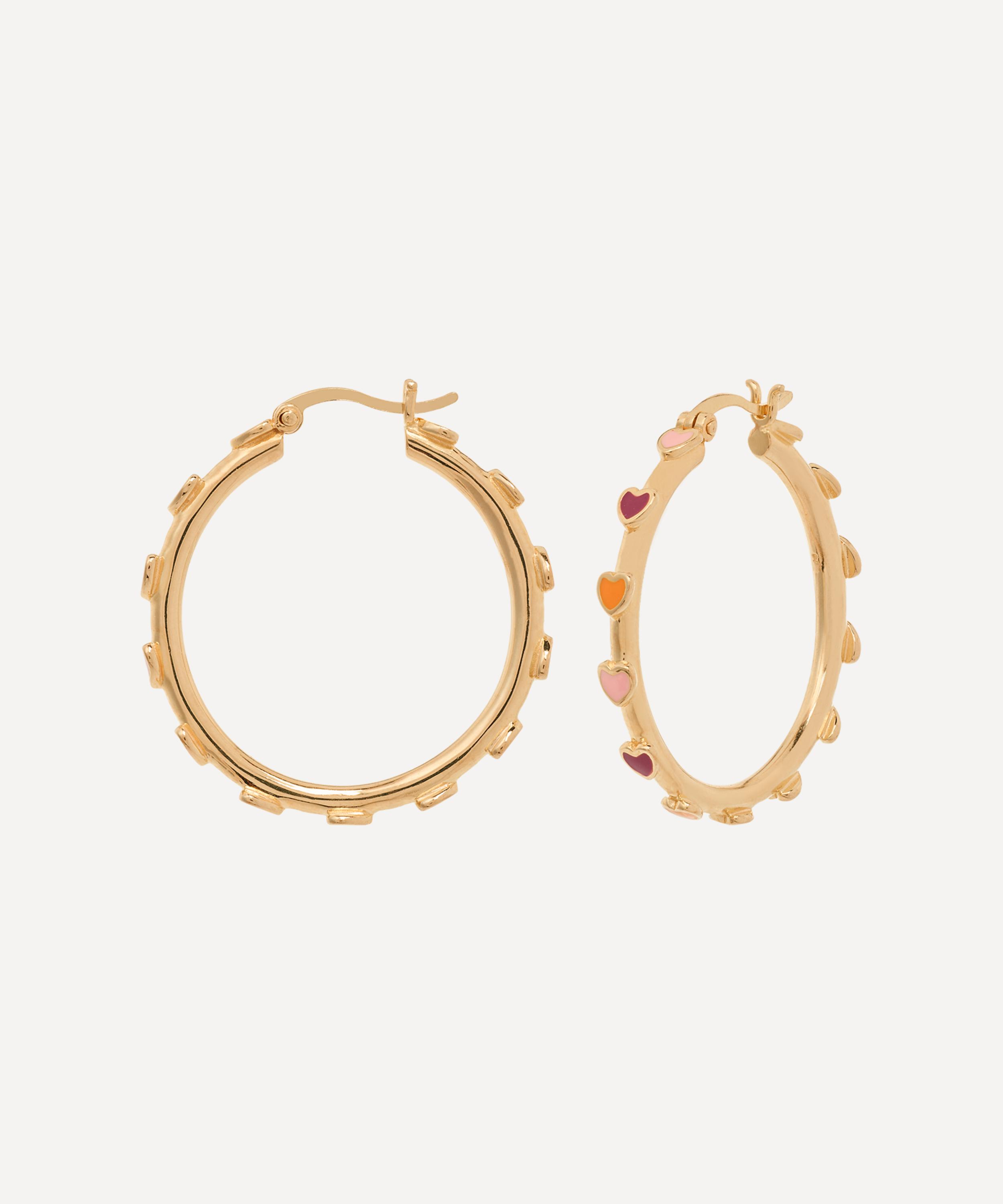 Anna + Nina - x Liberty Gold-Plated Large Sunset Love Hoop Earrings image number 2