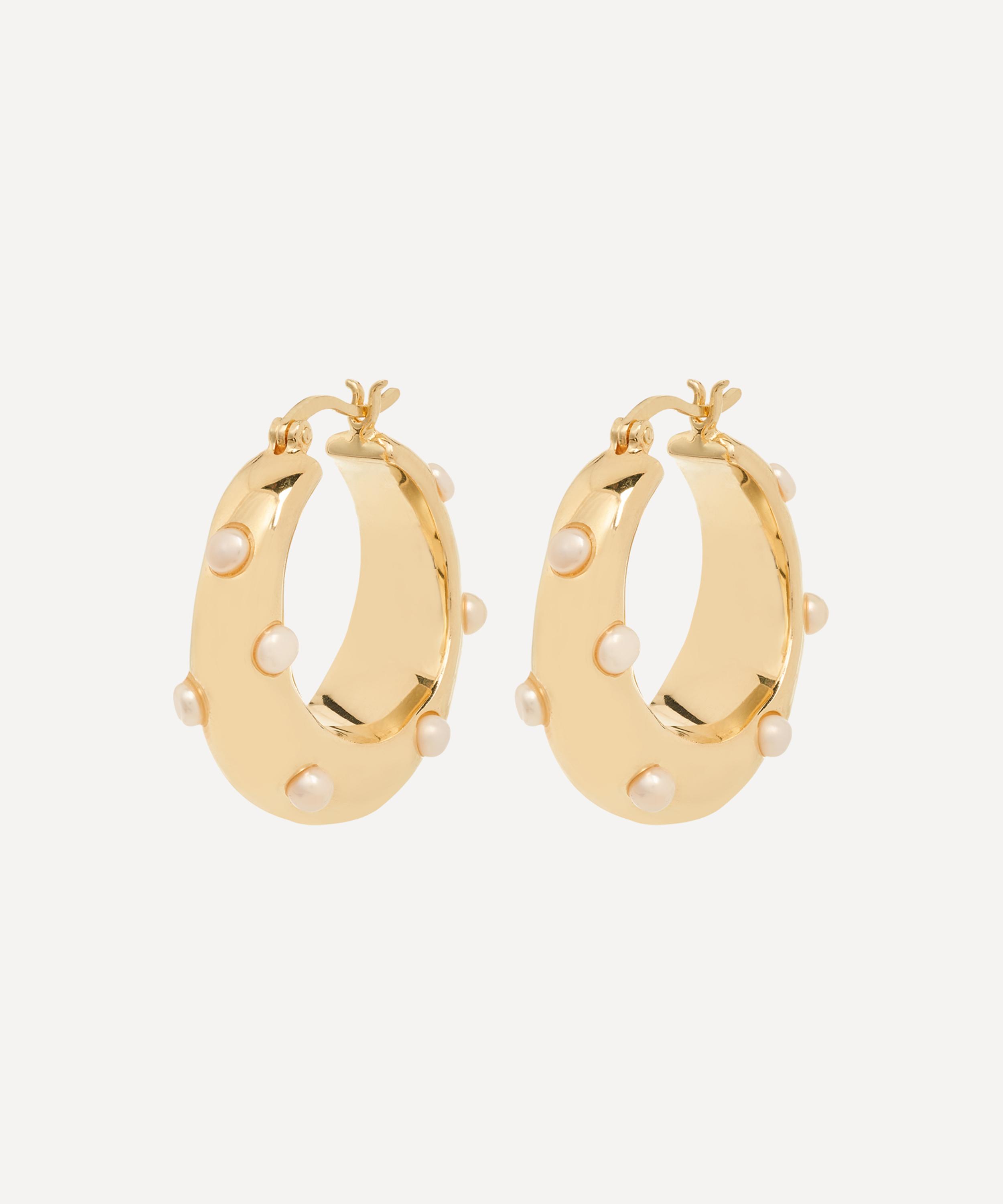 Anna + Nina - x Liberty Gold-Plated Twist a Classic Hoop Earrings image number 0