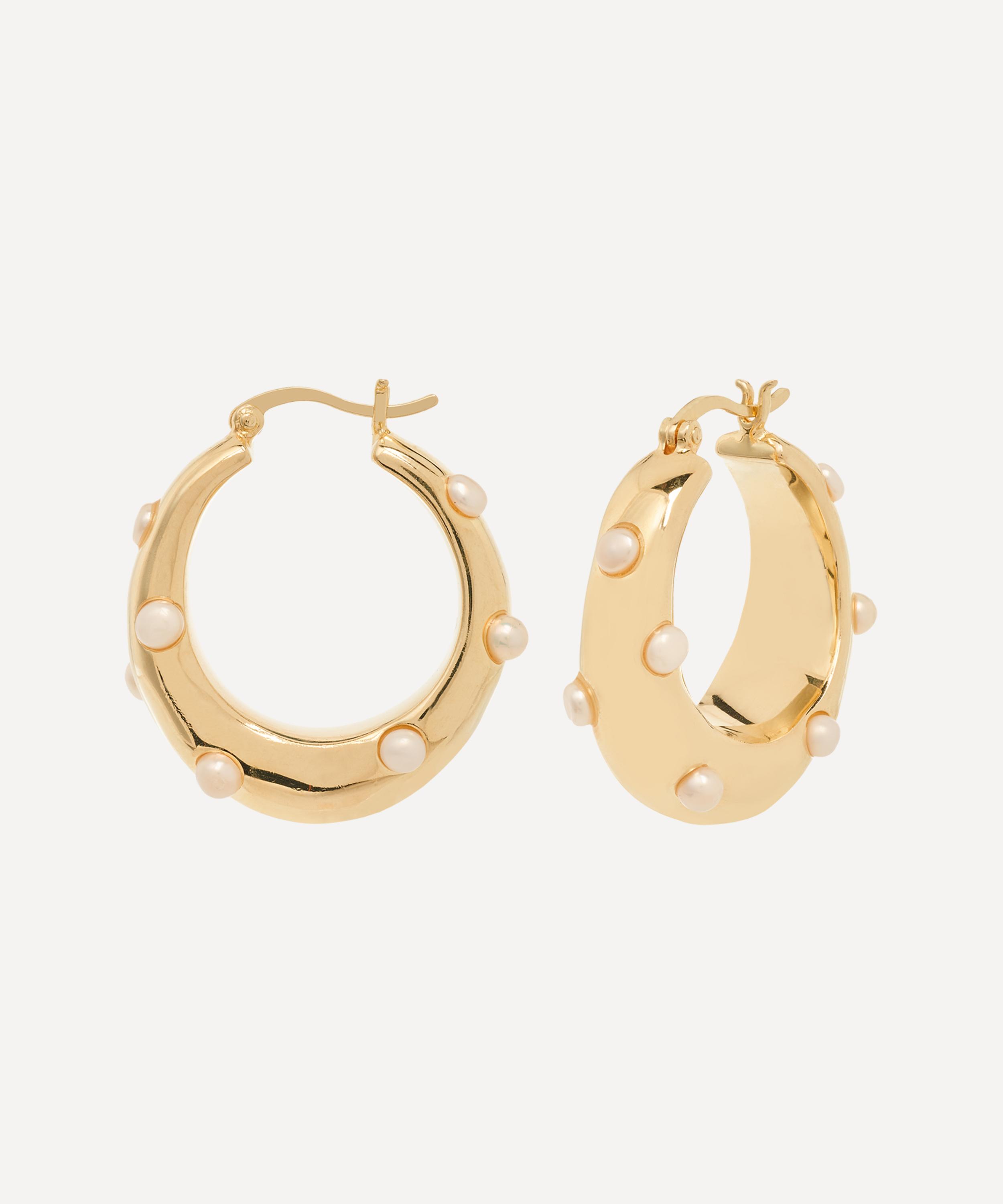 Anna + Nina - x Liberty Gold-Plated Twist a Classic Hoop Earrings image number 2