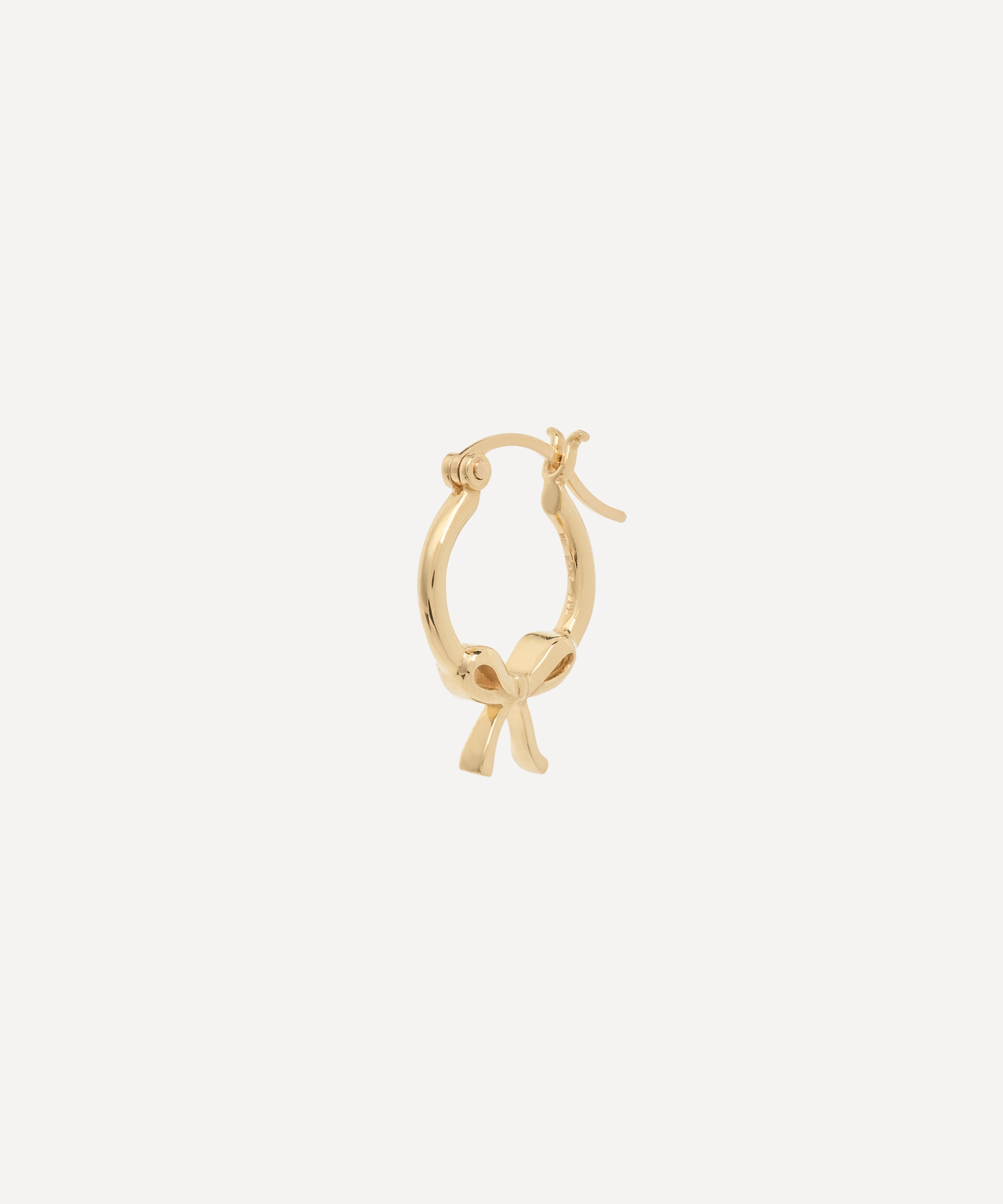 Anna + Nina - x Liberty 14ct Gold Golden Ribbon Hoop Earring image number 0