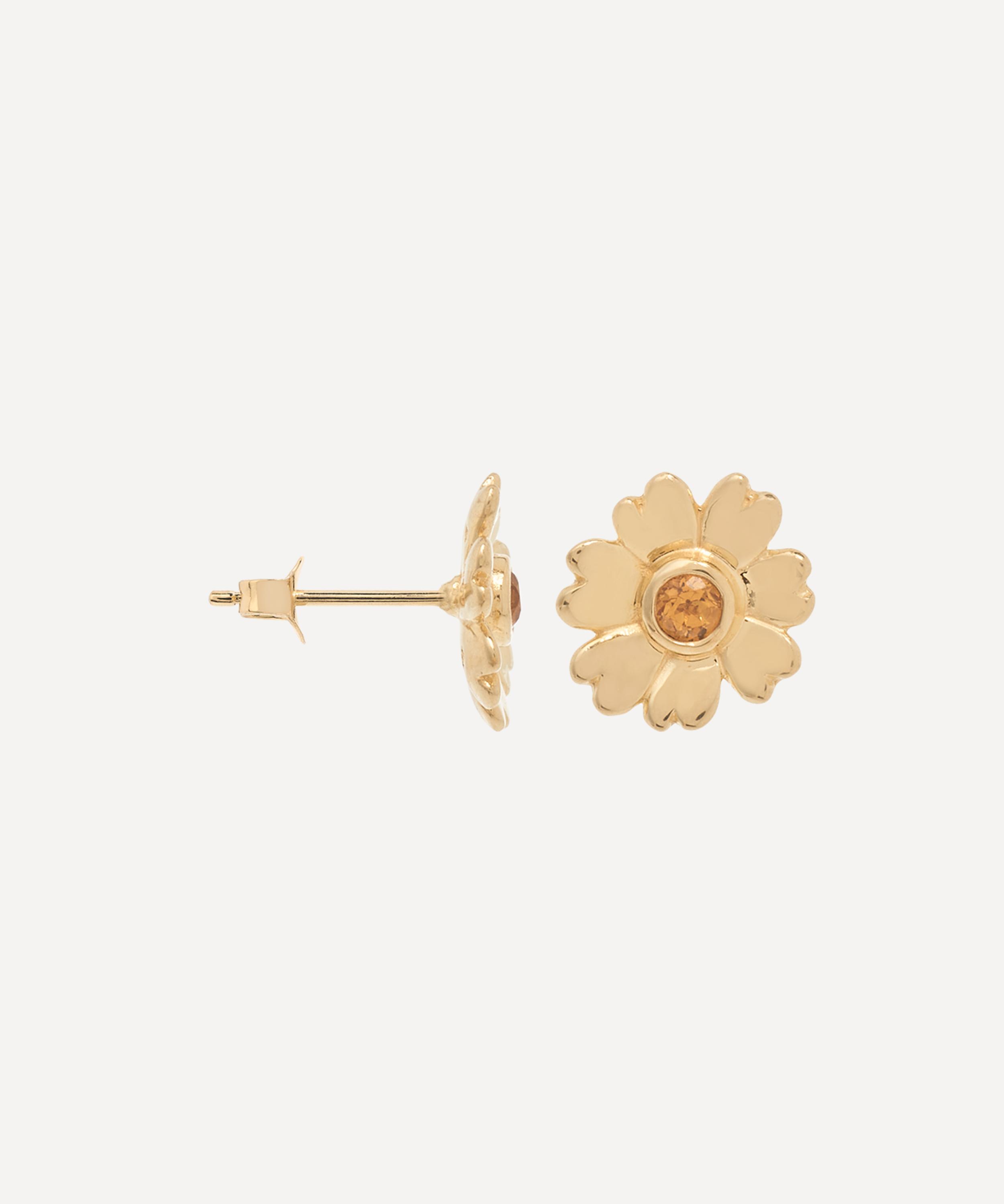 Anna + Nina - x Liberty 14ct Gold Tiny Poppy Stud Earring