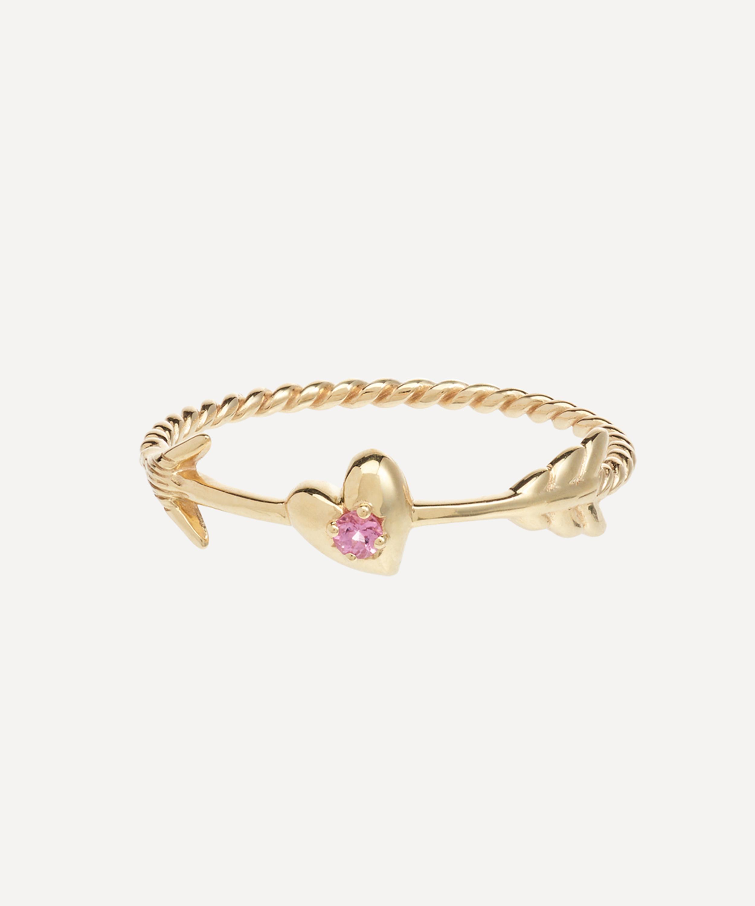 Anna + Nina - x Liberty 14ct Gold Arrowed Heart Ring