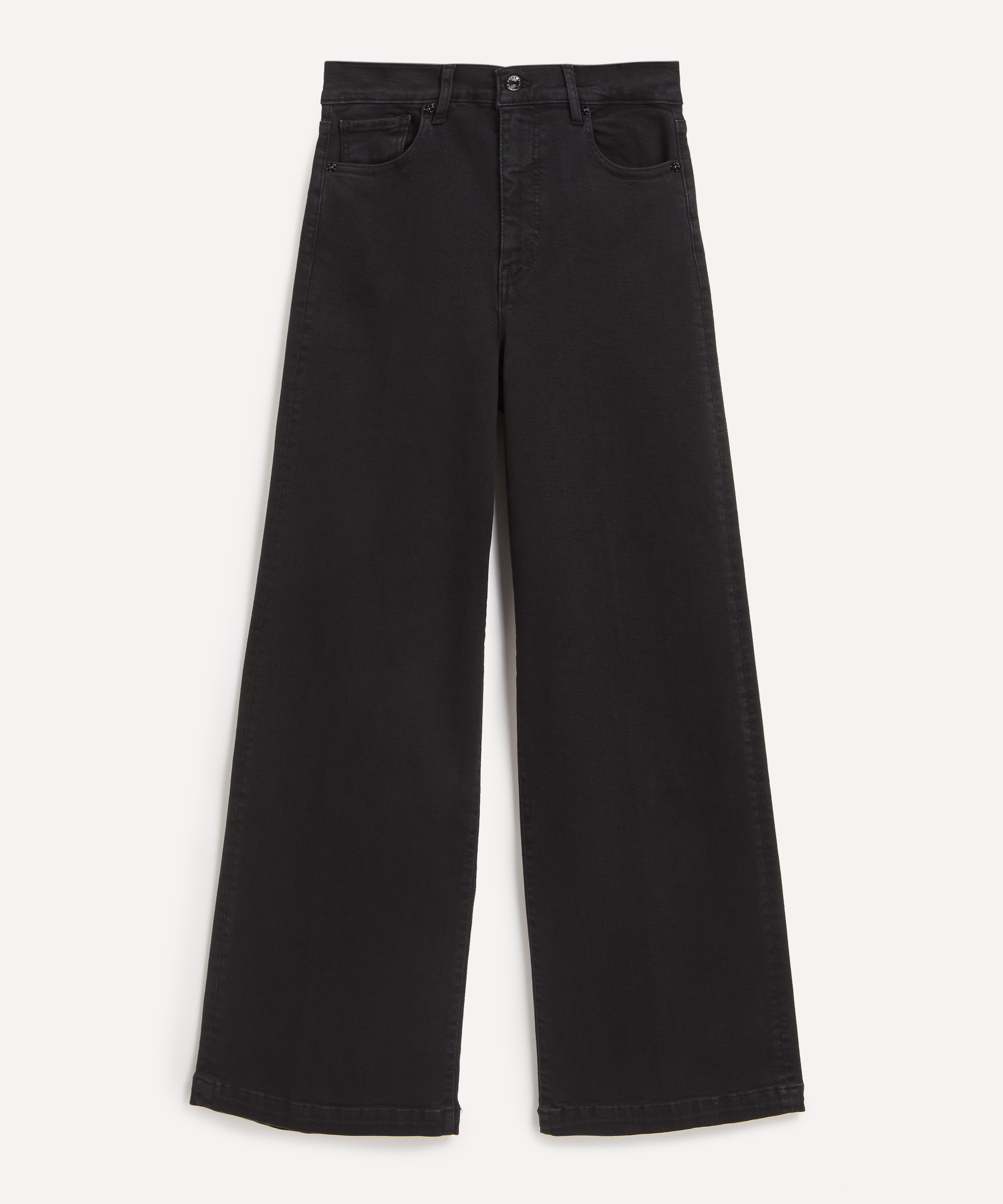 Frame - Le Slim Palazzo Wide Hem Jeans in Eightball image number 0