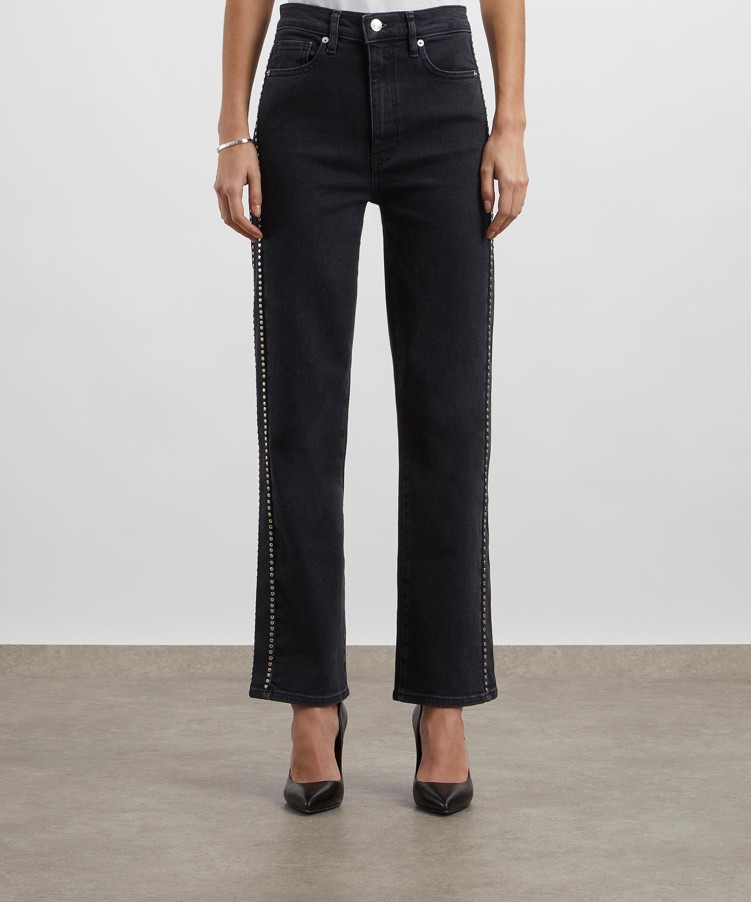 Frame - Le Sleek Straight Studded Jeans in Astronaut image number 2