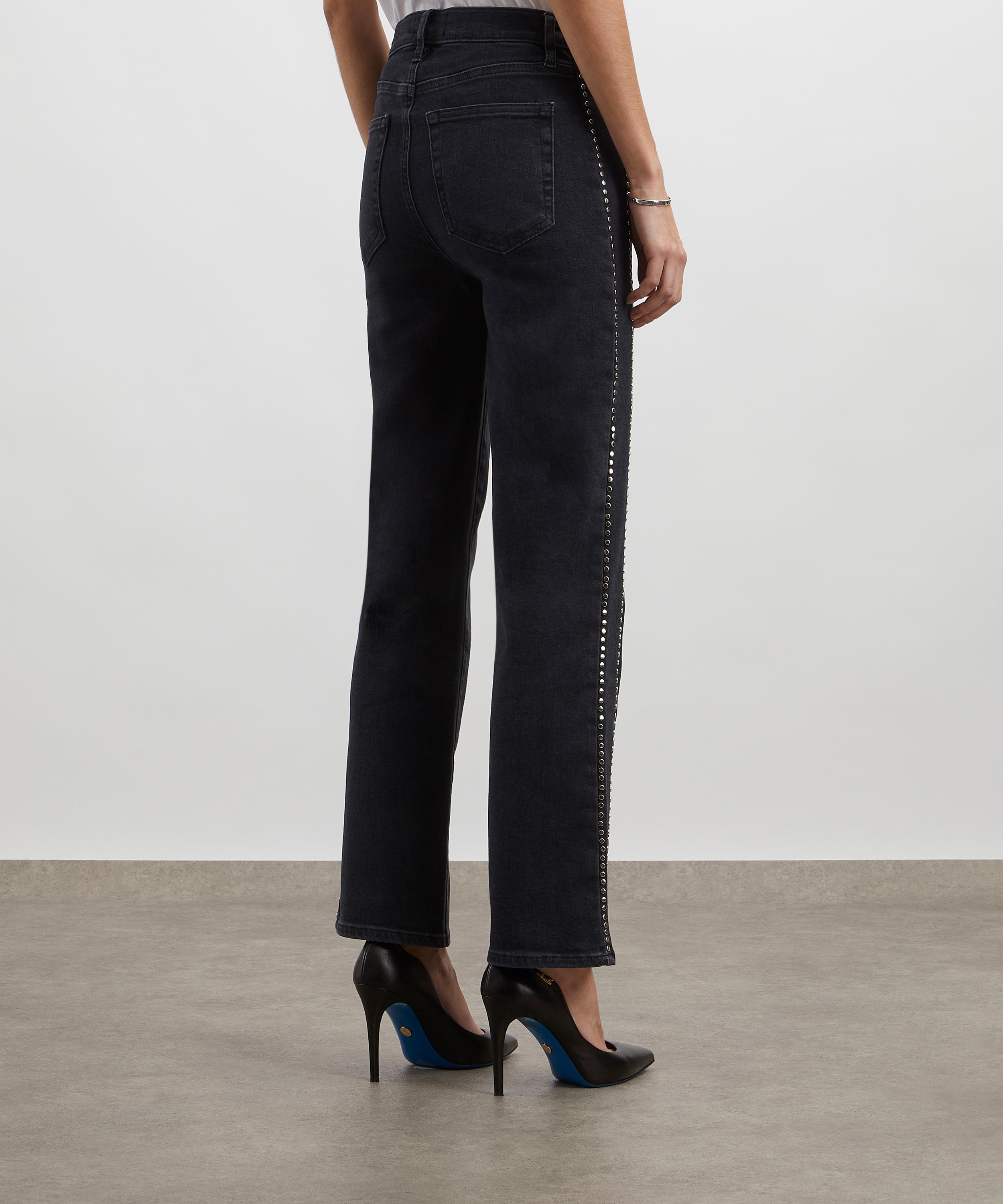 Frame - Le Sleek Straight Studded Jeans in Astronaut image number 3