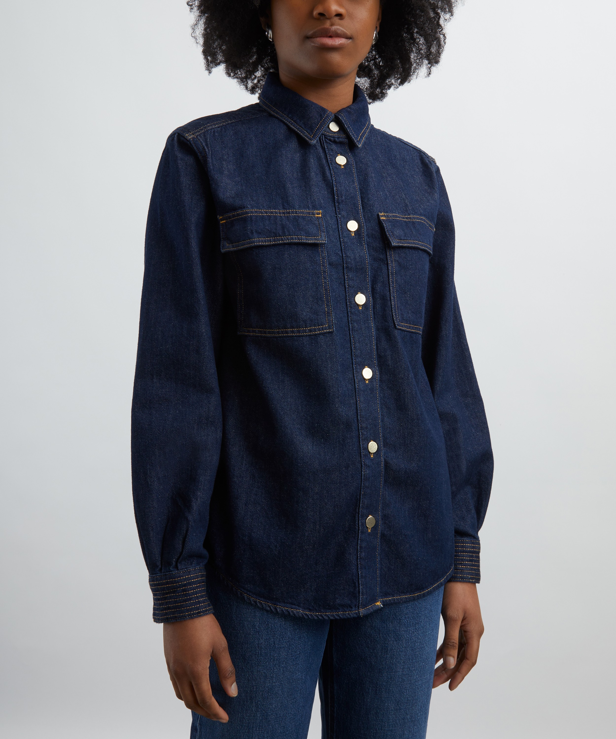 Frame - Trapunto Denim Shirt image number 2