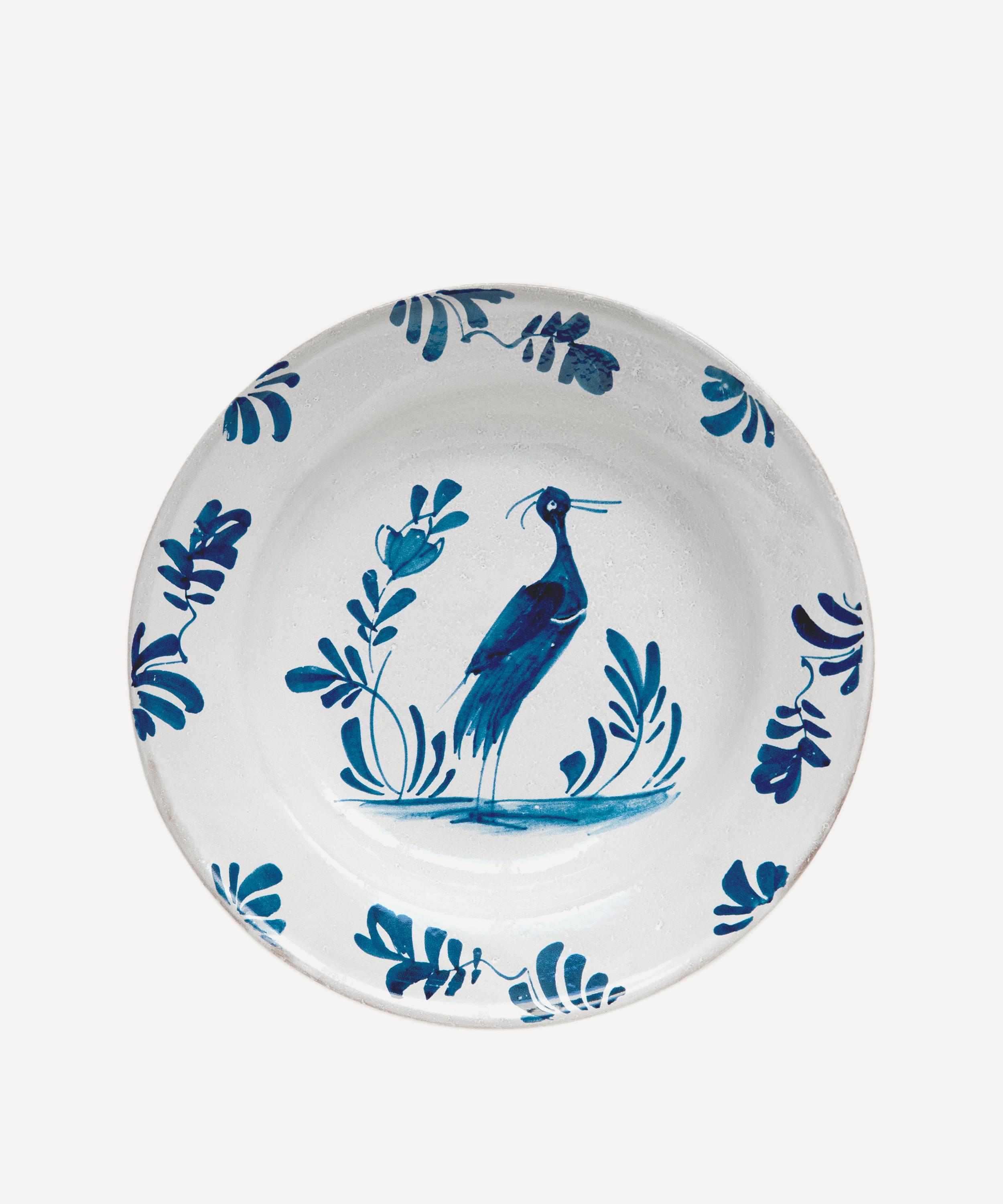 Astier de Villatte - Lambeth Standing Heron Soup Plate image number 0