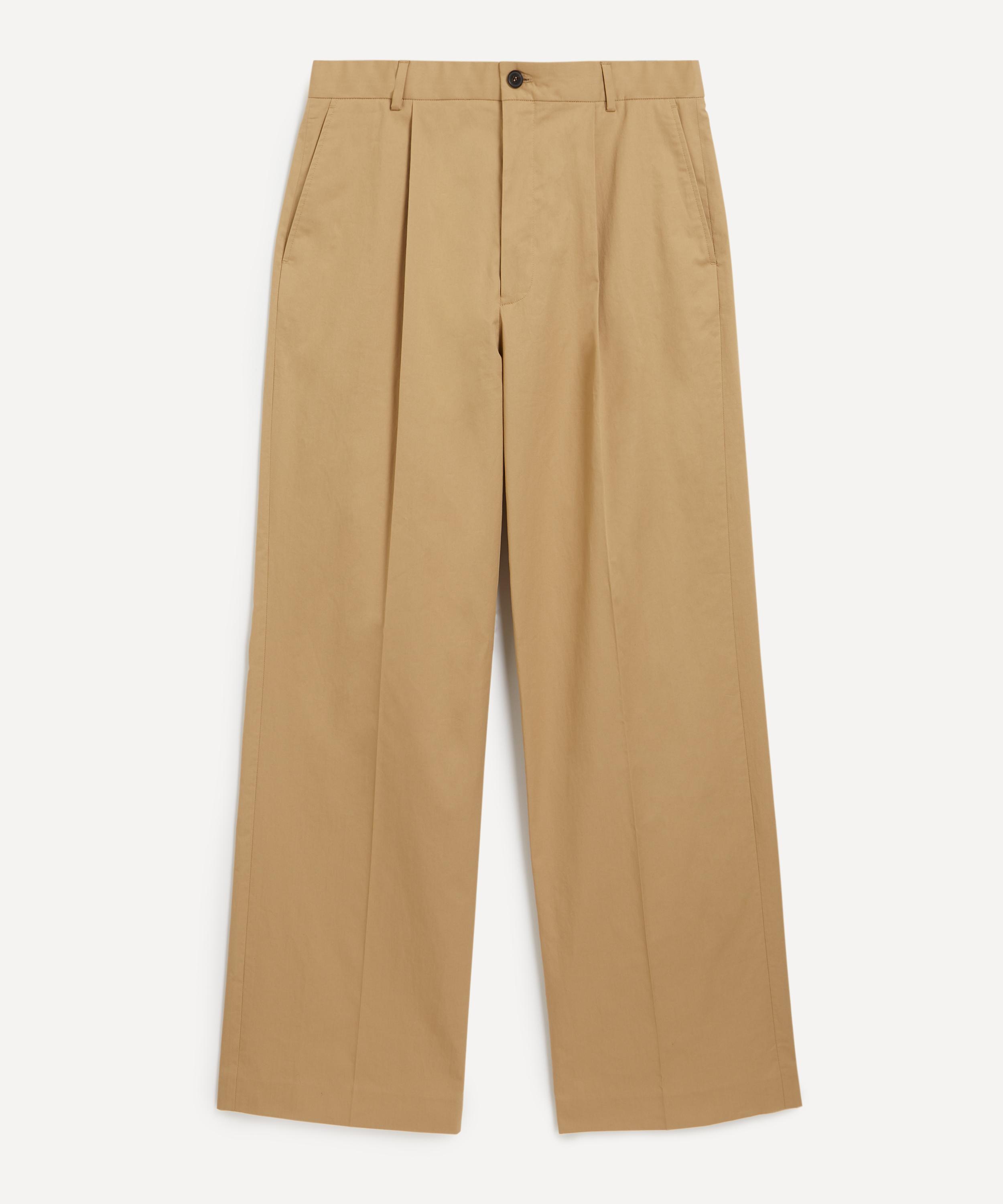 Dries Van Noten - Beige Cotton Pleated Trousers image number 0