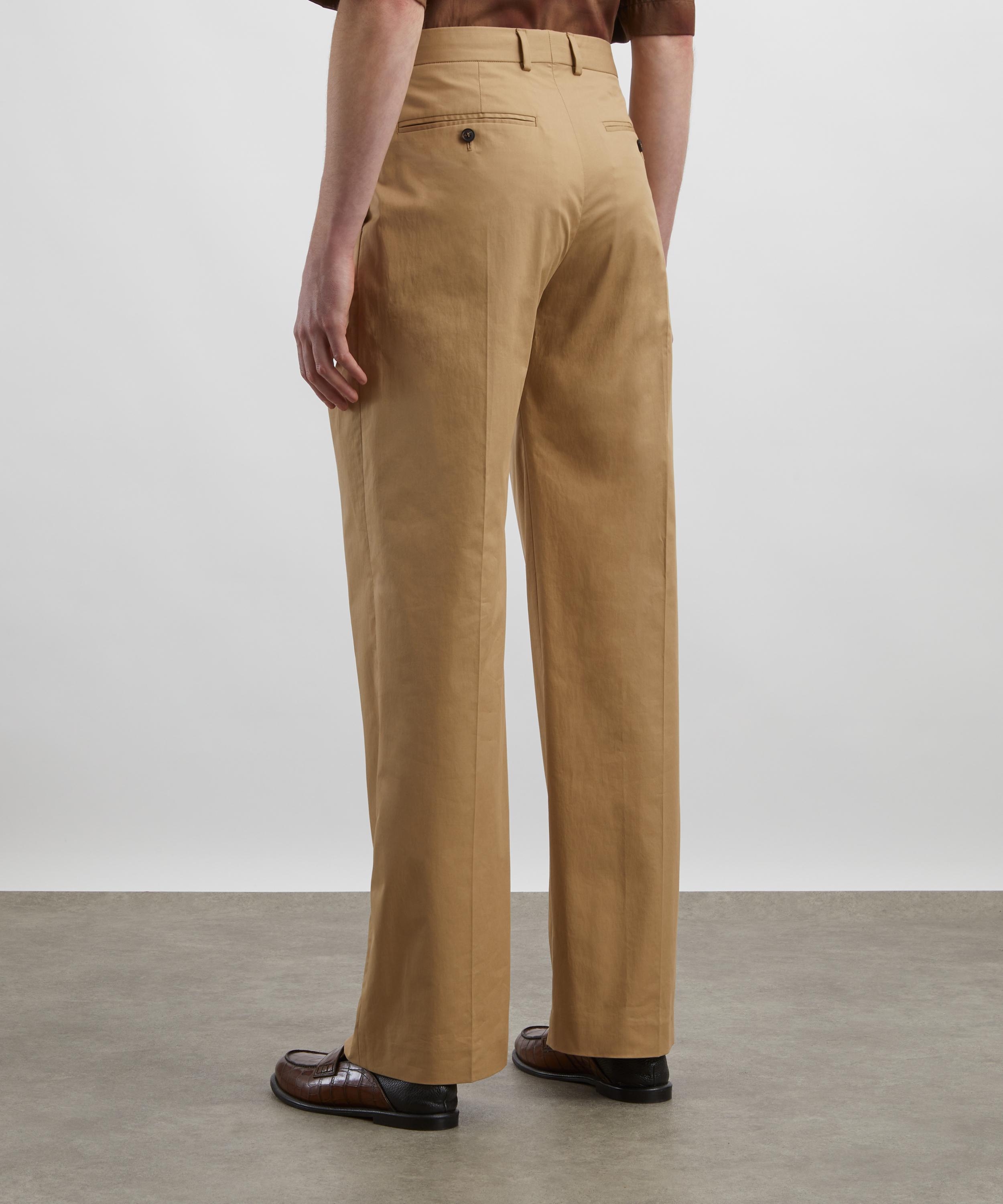 Dries Van Noten - Beige Cotton Pleated Trousers image number 3