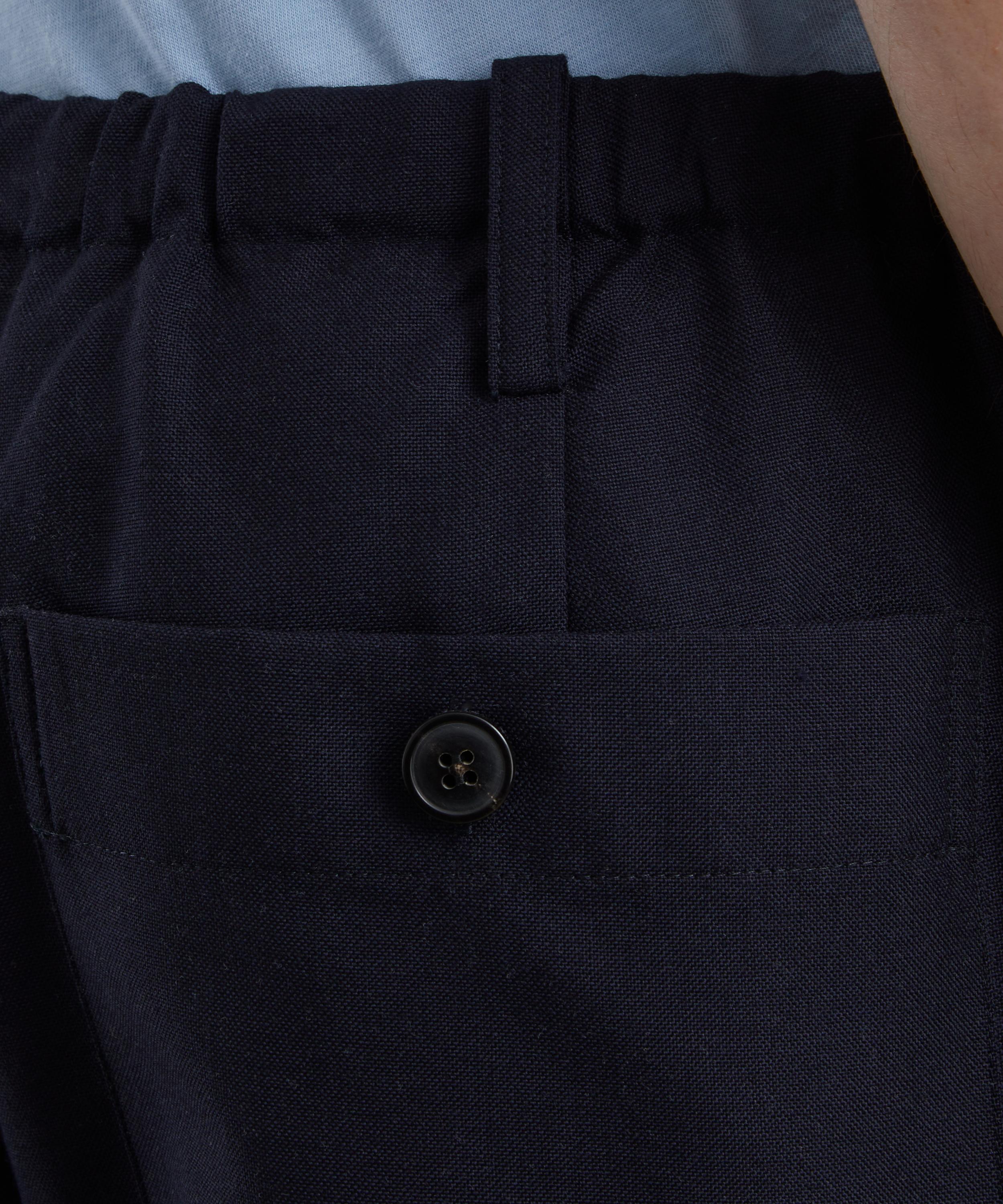 Dries Van Noten - Navy Drawstring Wool Trousers image number 4