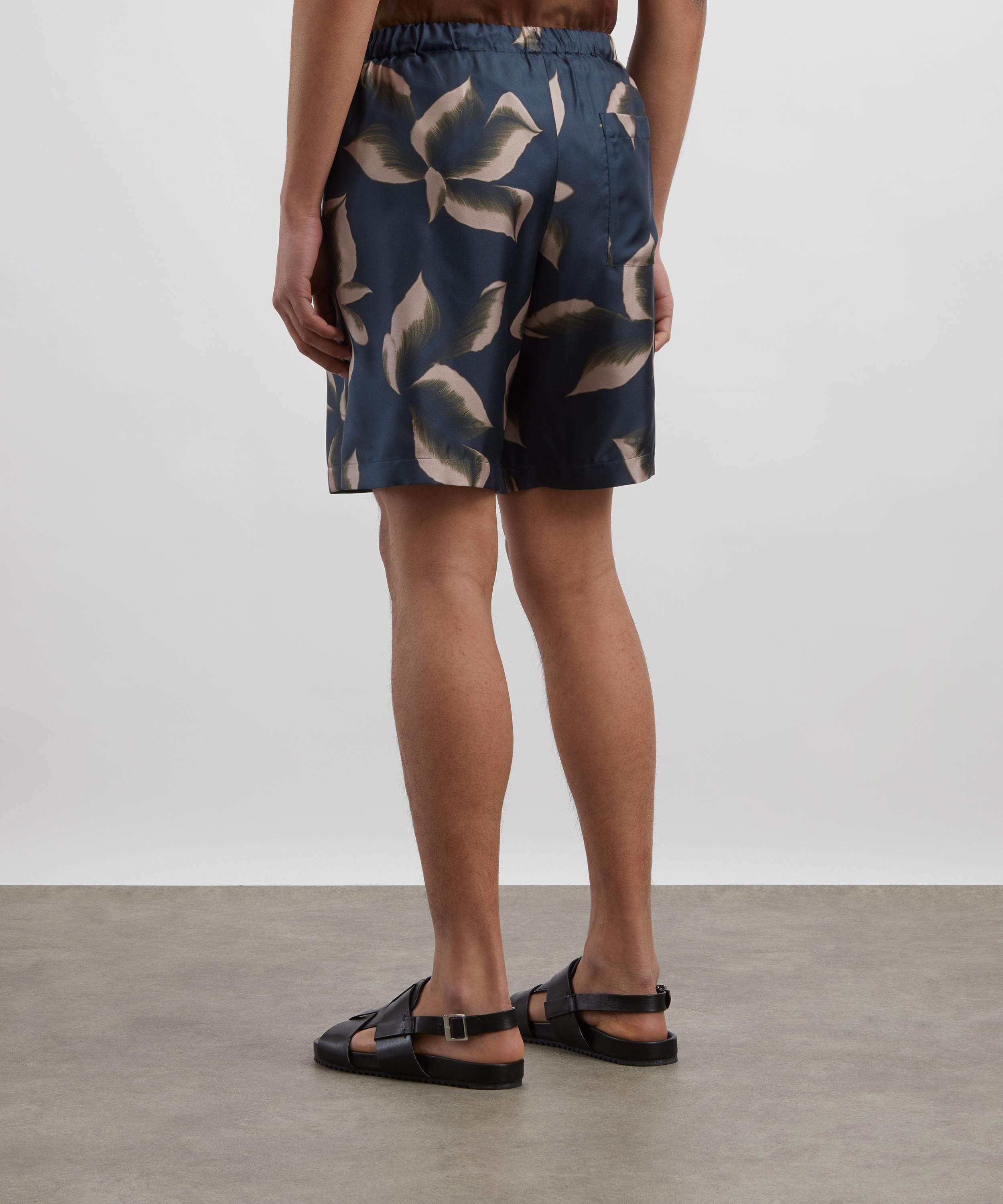 Dries Van Noten - Suminagashi Petals Silk Drawstring Shorts image number 3