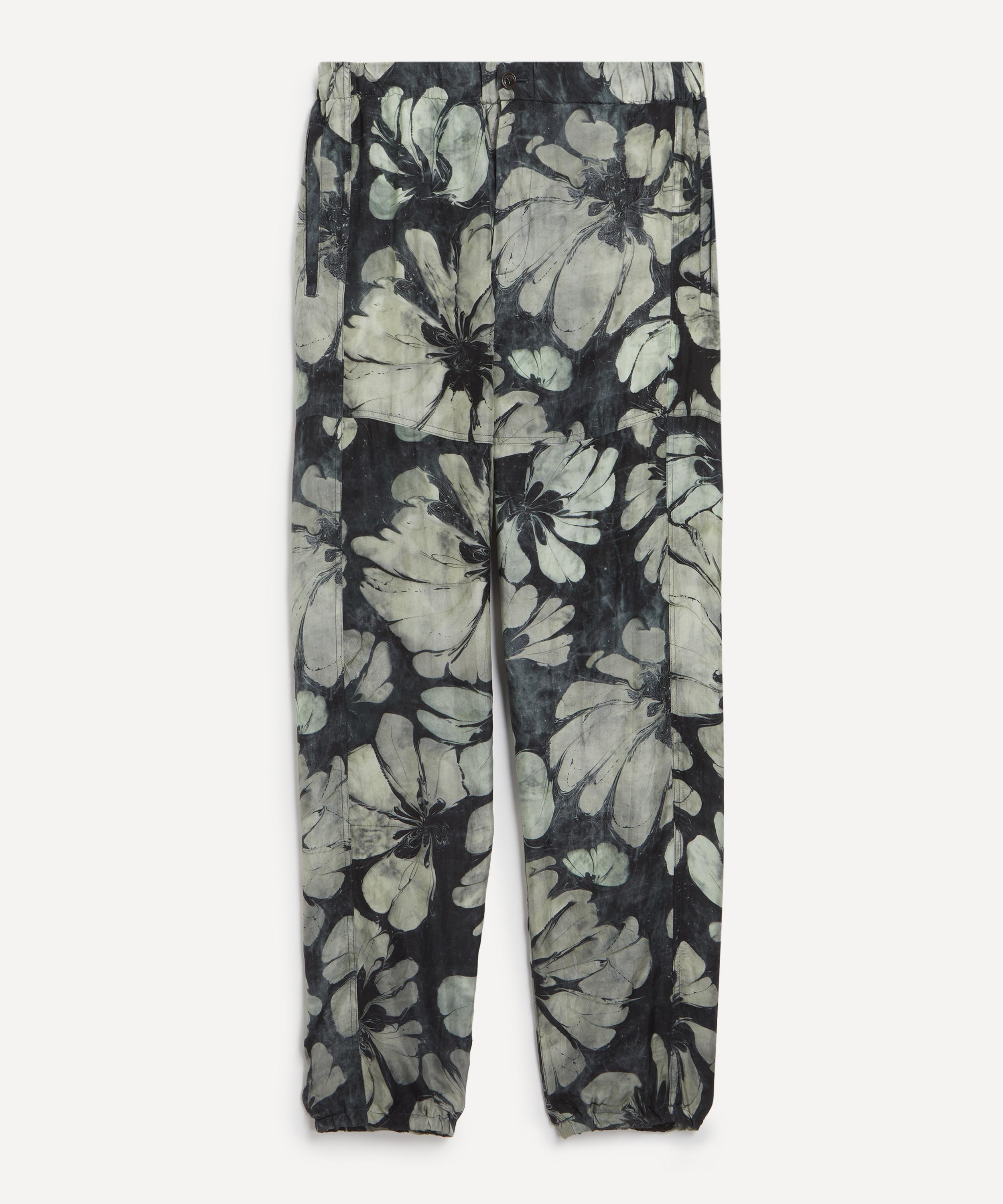 Dries Van Noten - Suminagashi Flower Silk Trousers