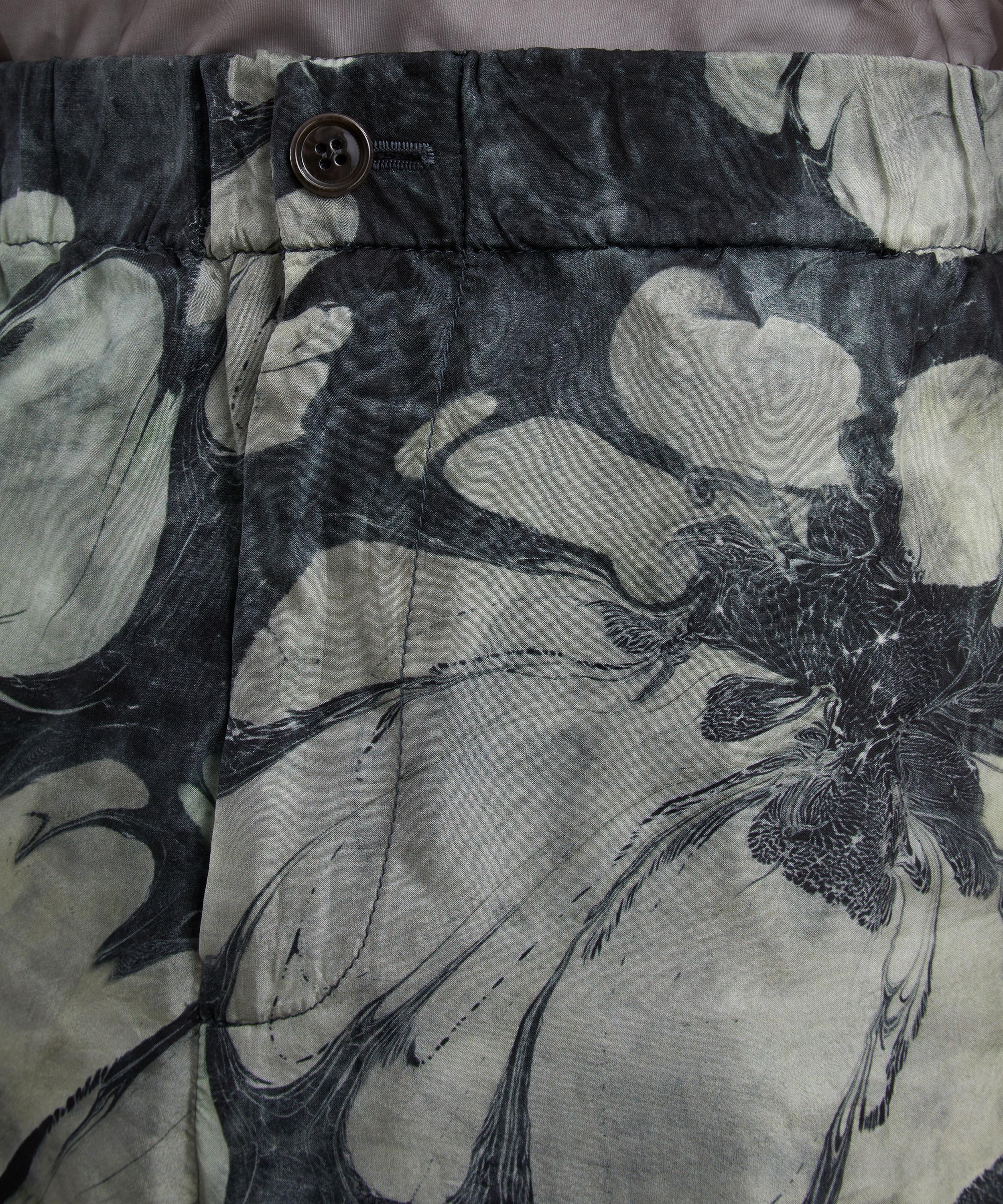 Dries Van Noten - Suminagashi Flower Silk Trousers image number 4