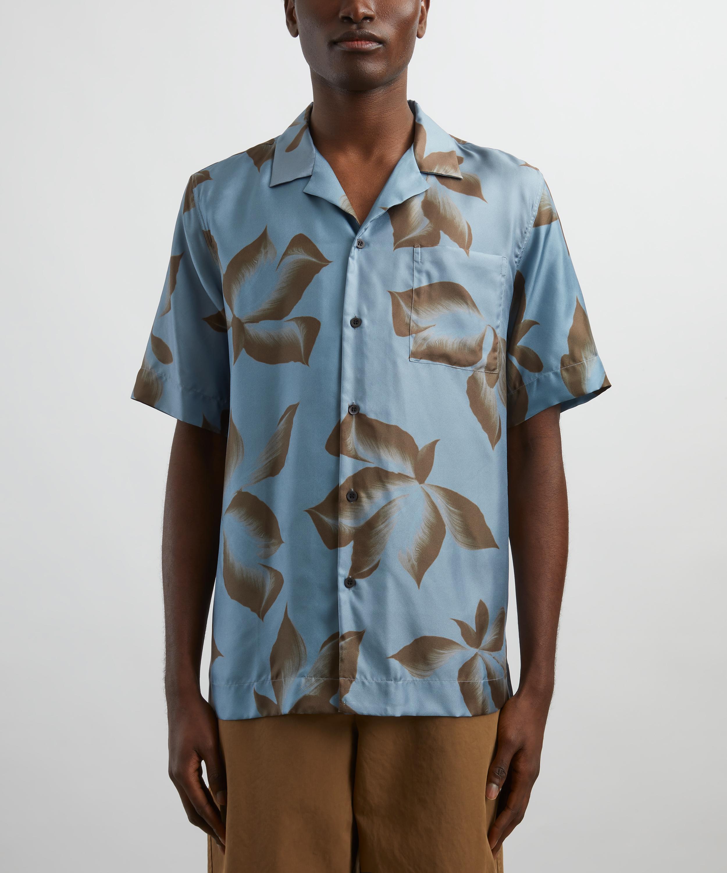 Dries Van Noten - Suminagashi Petals Silk Short-Sleeve Shirt image number 2