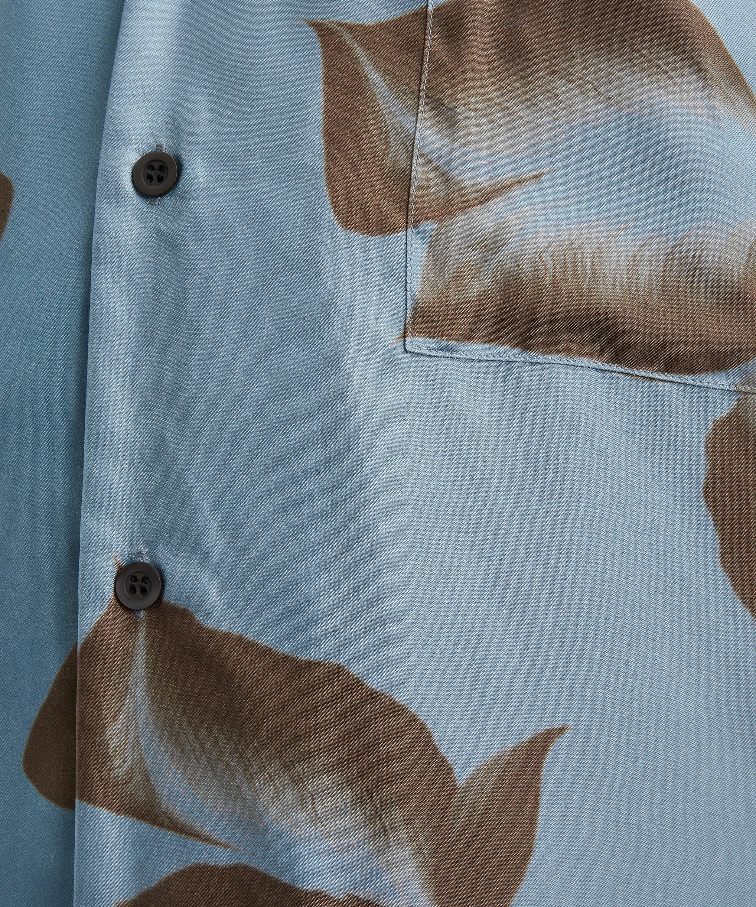 Dries Van Noten - Suminagashi Petals Silk Short-Sleeve Shirt image number 4