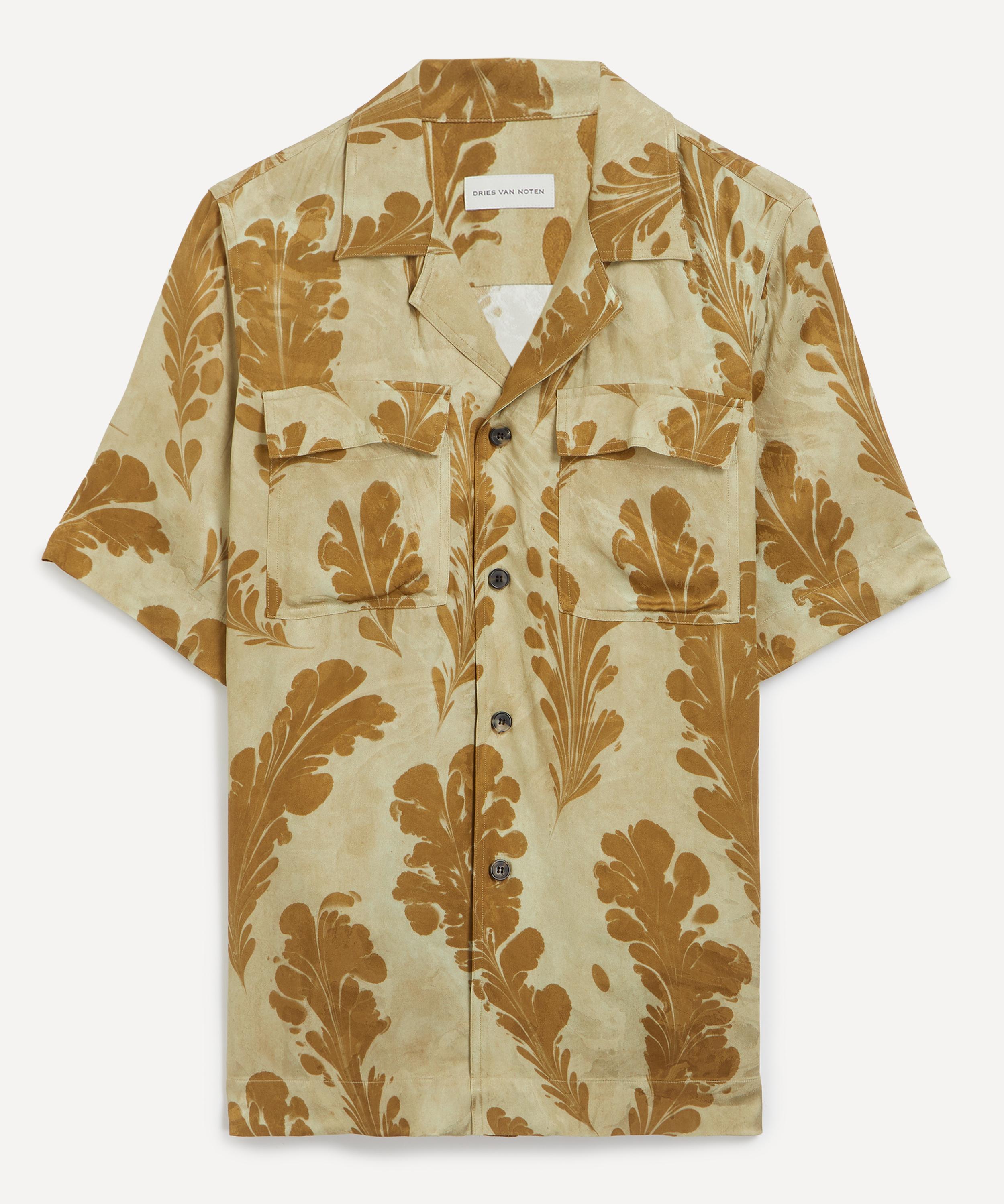 Dries Van Noten - Satin Suminagashi Baroque Cargo Shirt image number 0