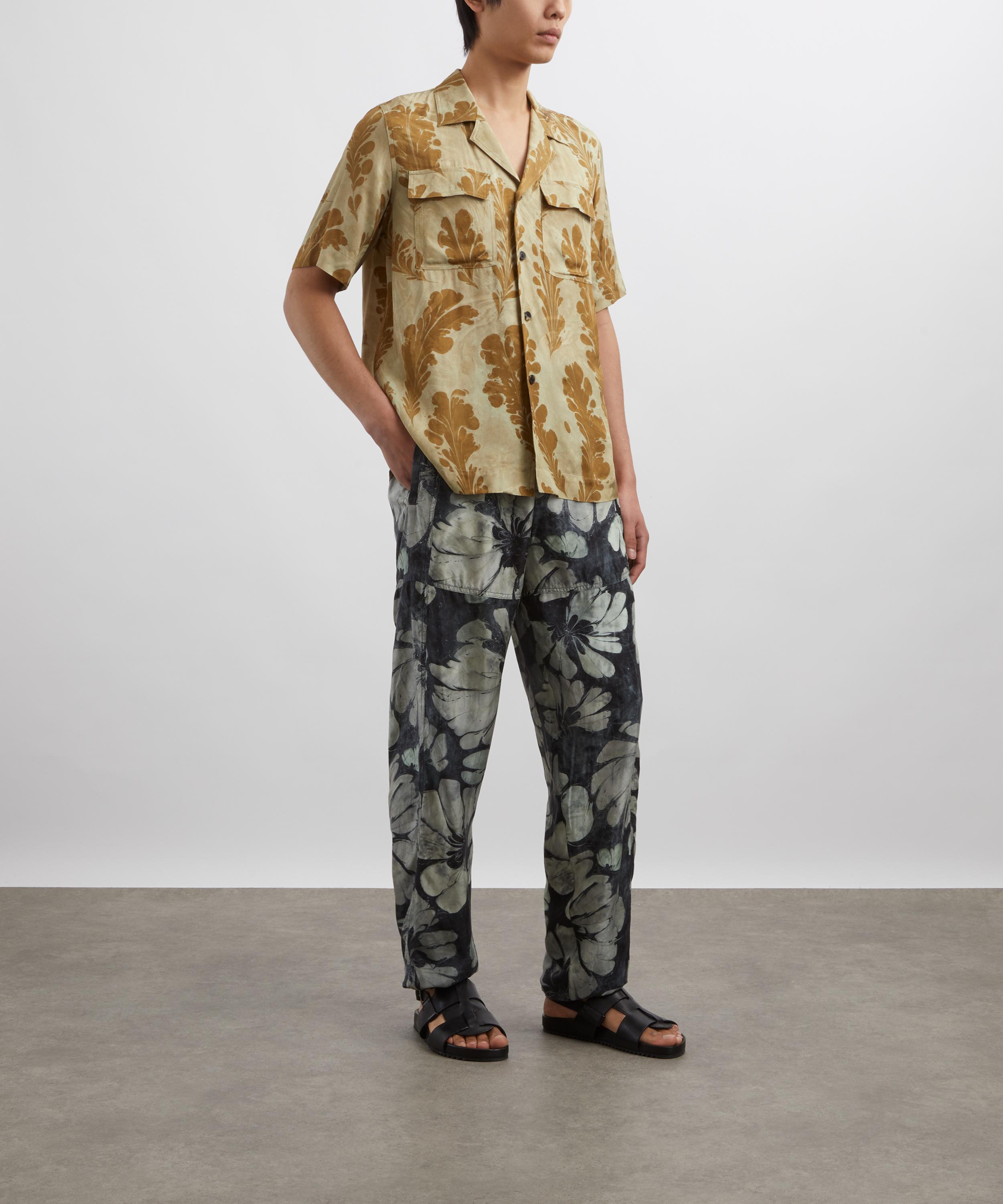 Dries Van Noten - Satin Suminagashi Baroque Cargo Shirt image number 1