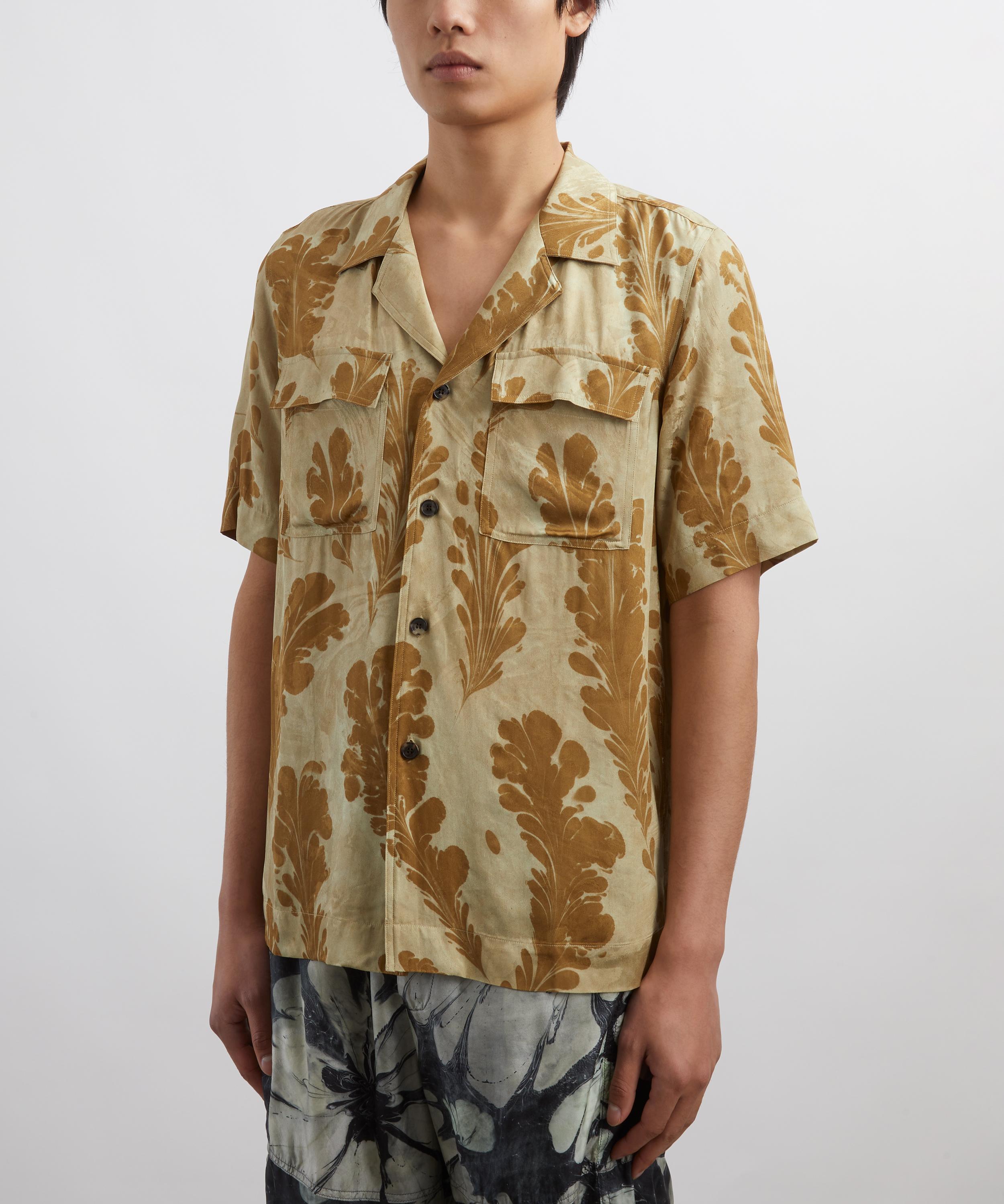 Dries Van Noten - Satin Suminagashi Baroque Cargo Shirt image number 2