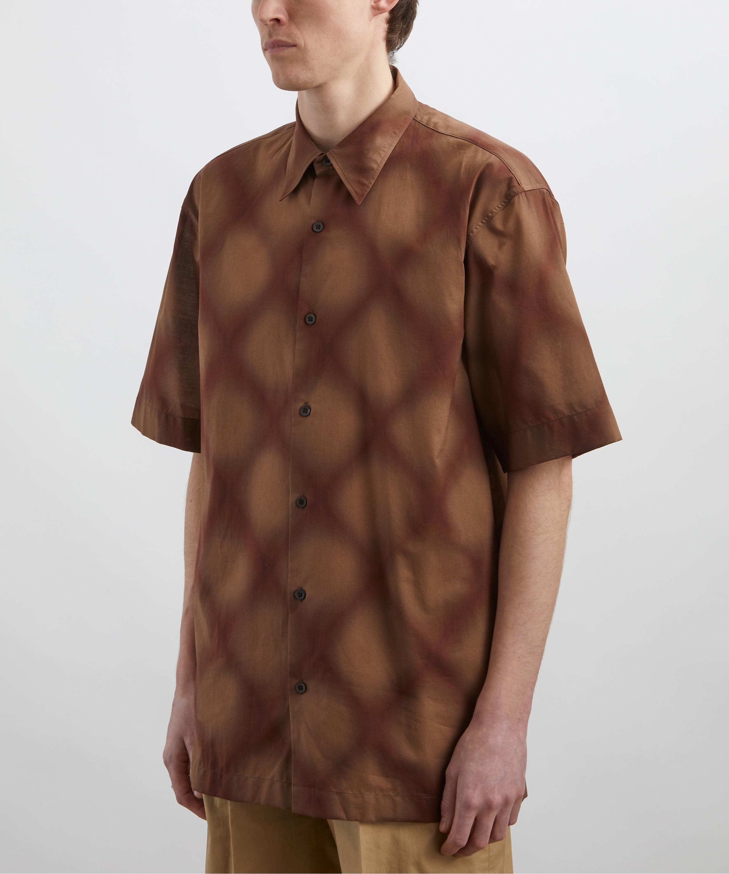 Dries Van Noten - Burgundy Diamond Tie-Dye Short Sleeve Shirt image number 2