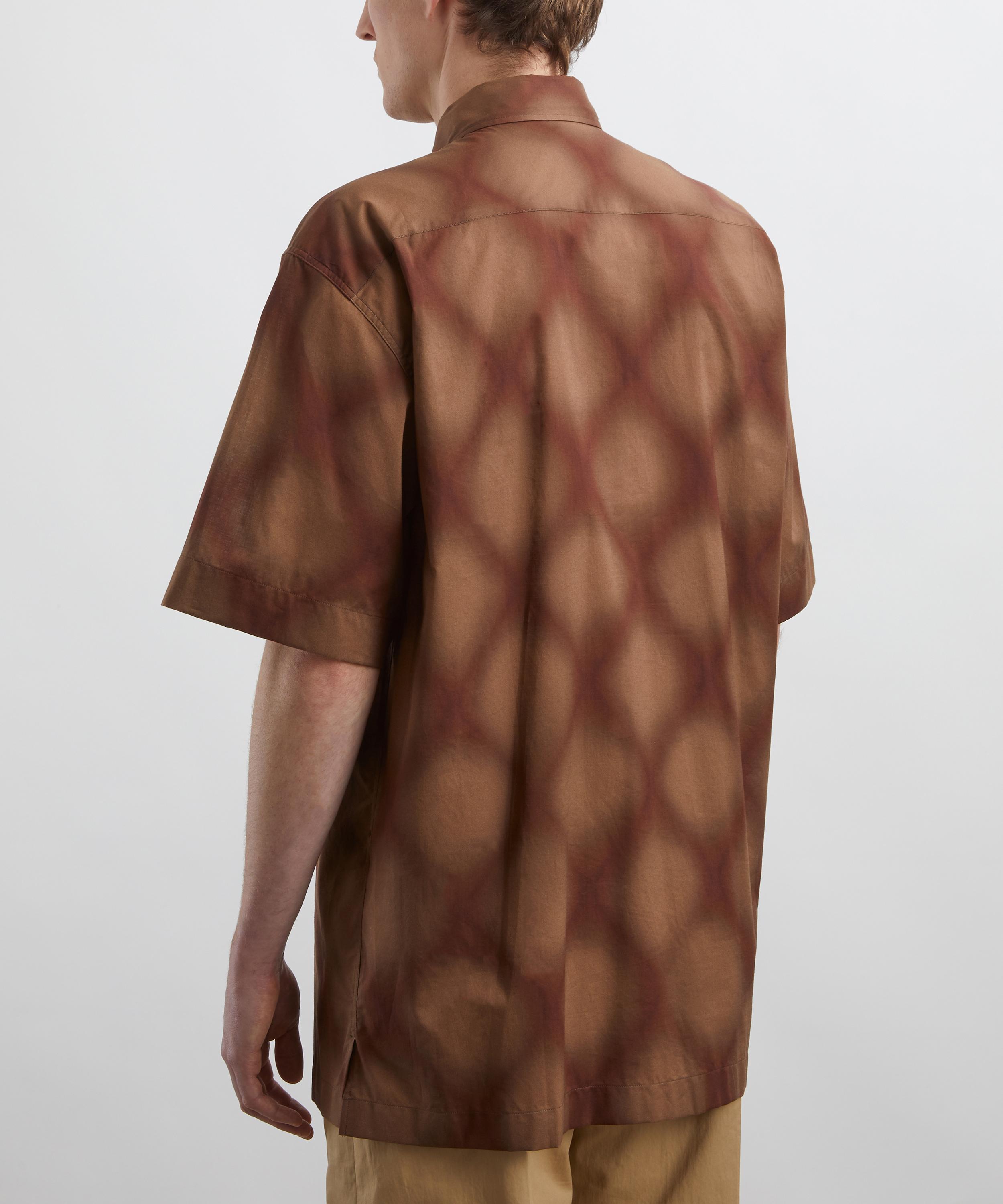 Dries Van Noten - Burgundy Diamond Tie-Dye Short Sleeve Shirt image number 3