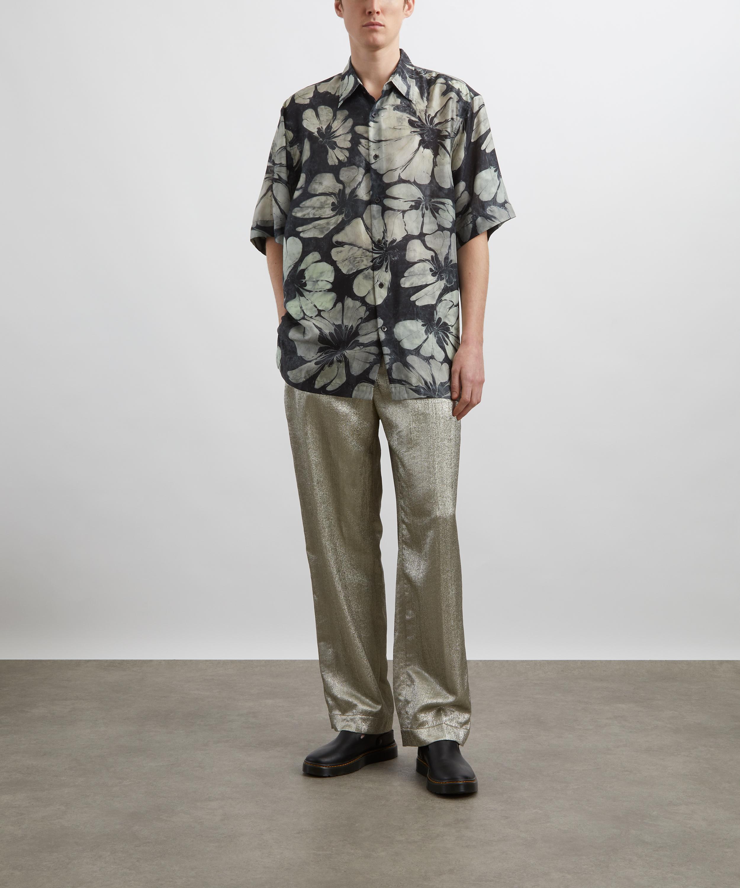 Dries Van Noten - Silk Suminagashi Flower Short Sleeve Shirt image number 1