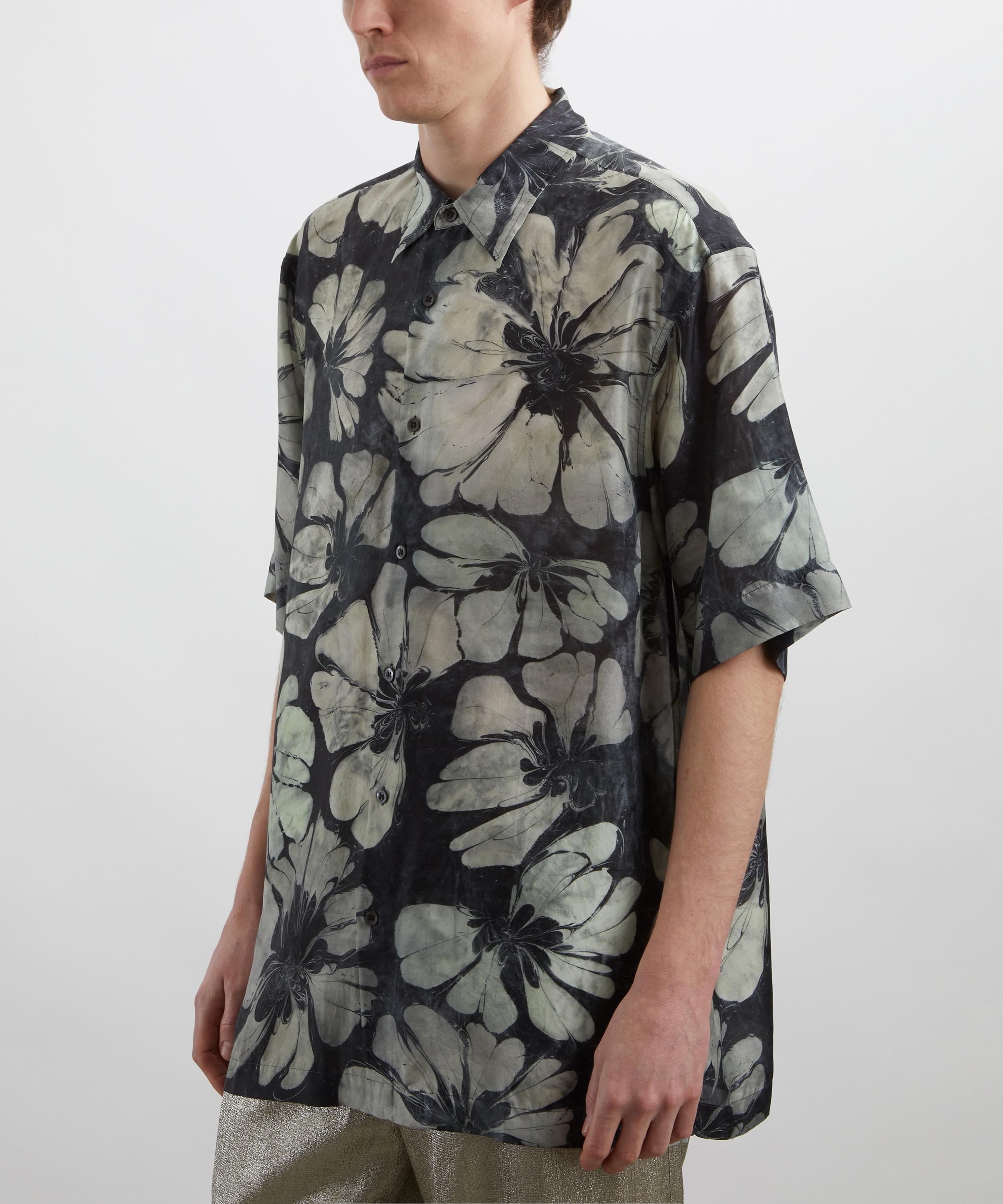 Dries Van Noten - Silk Suminagashi Flower Short Sleeve Shirt image number 2