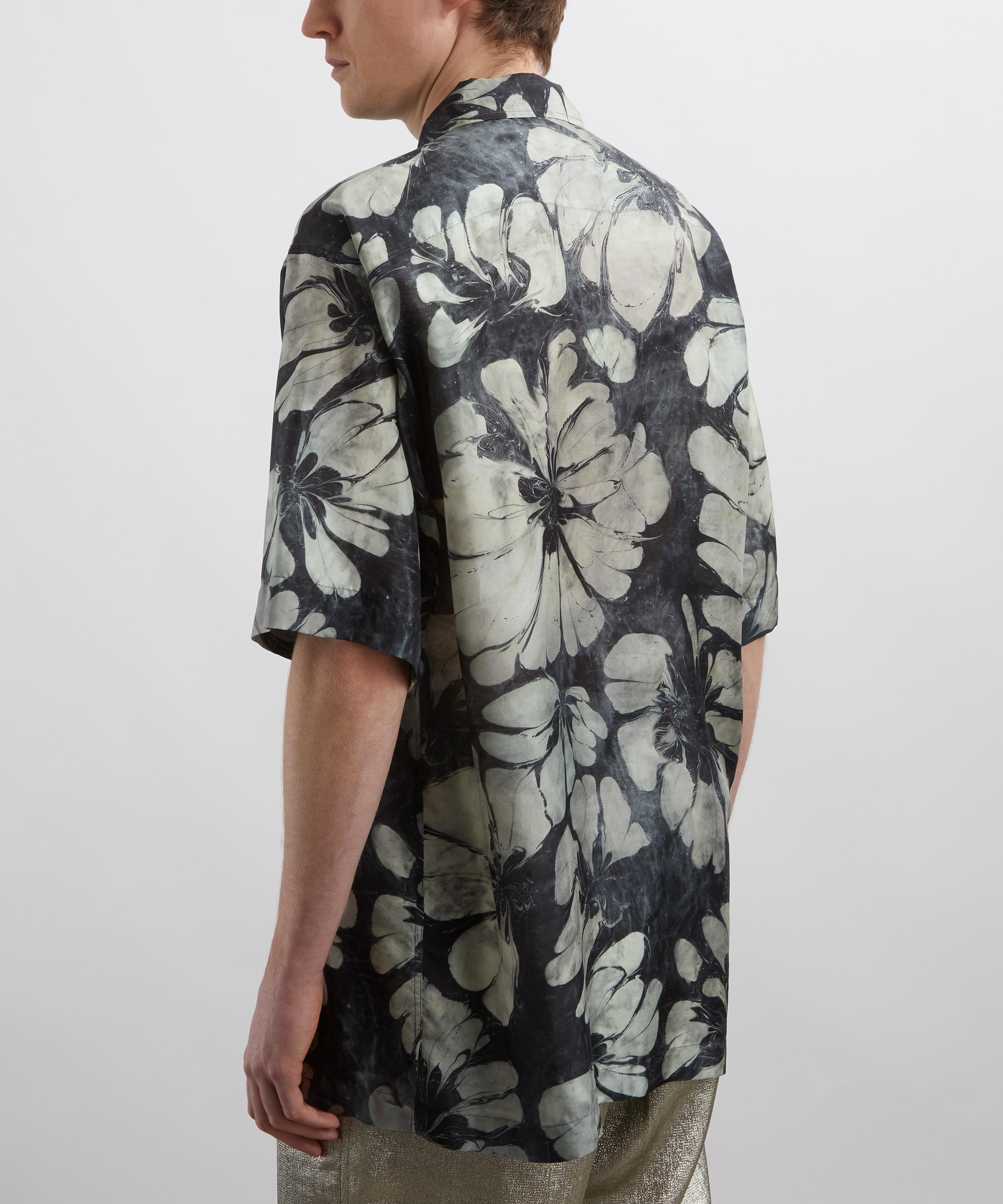 Dries Van Noten - Silk Suminagashi Flower Short Sleeve Shirt image number 3