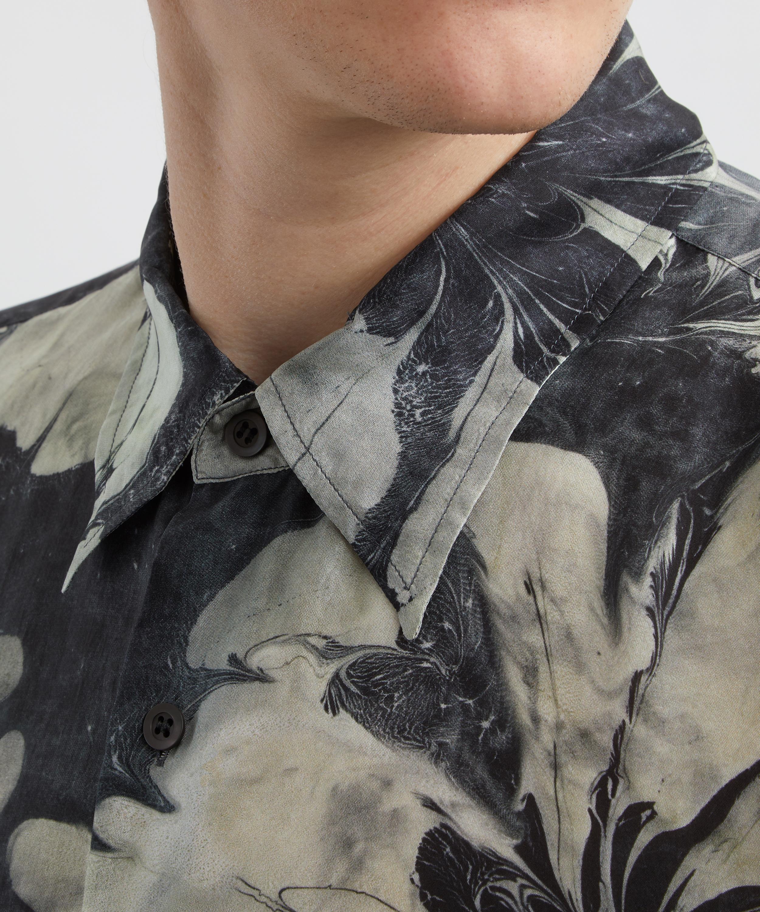 Dries Van Noten - Silk Suminagashi Flower Short Sleeve Shirt image number 4