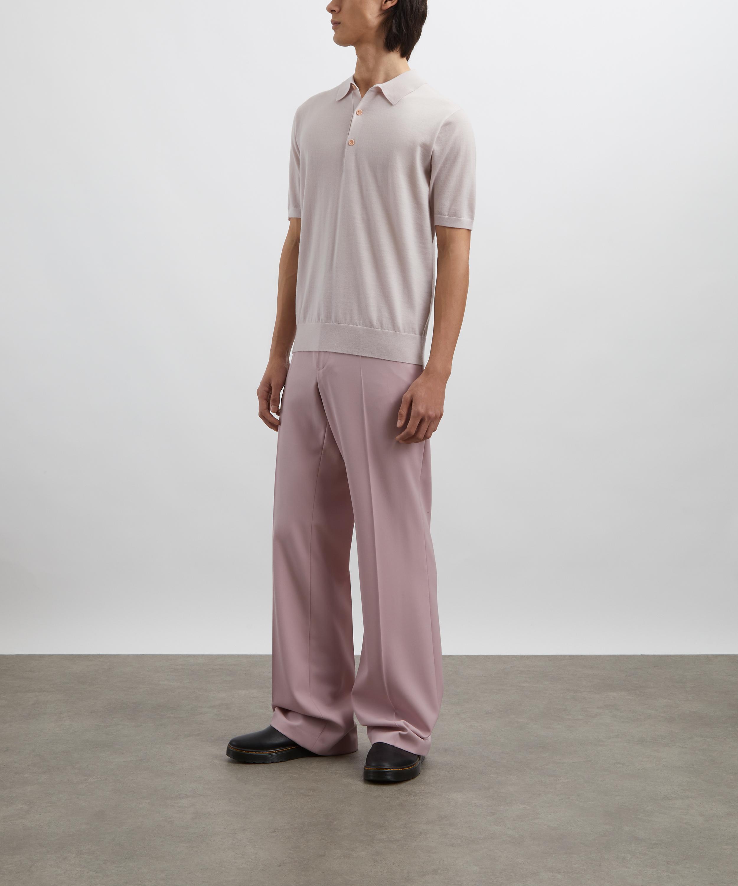 Dries Van Noten - Light Rose Wool Polo Shirt image number 1