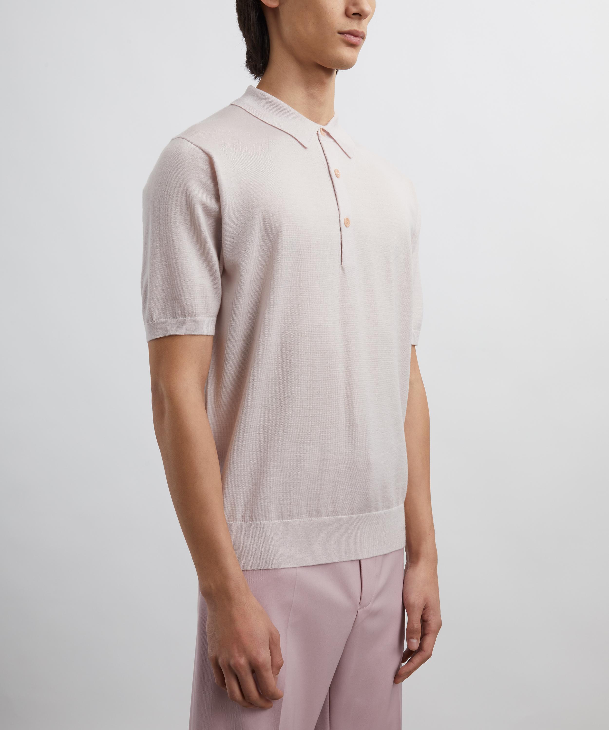 Dries Van Noten - Light Rose Wool Polo Shirt image number 2