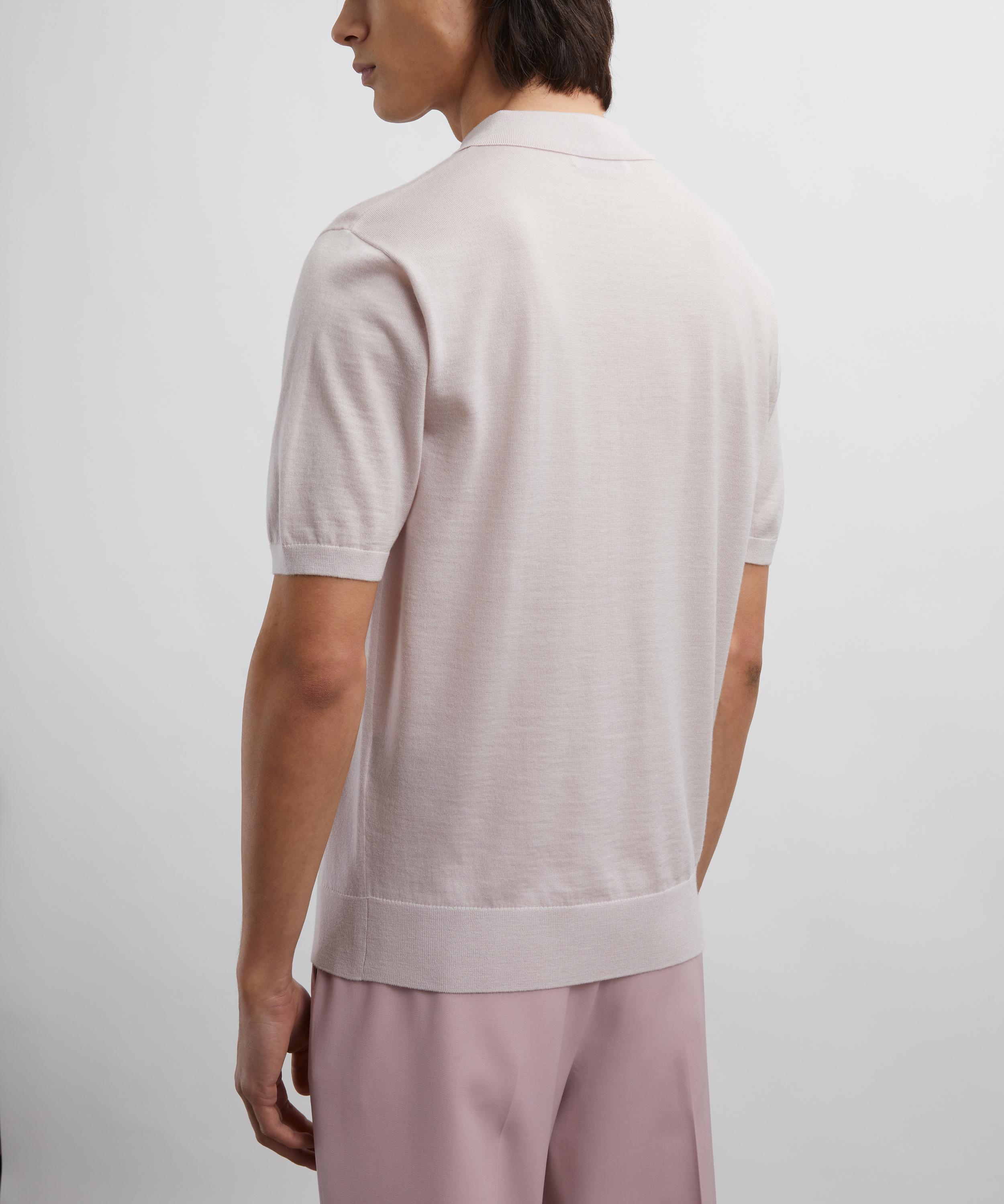 Dries Van Noten - Light Rose Wool Polo Shirt image number 3