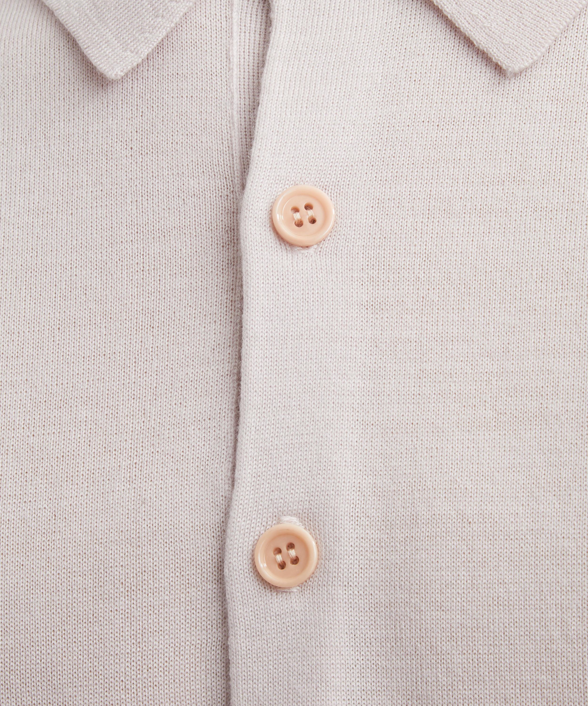 Dries Van Noten - Light Rose Wool Polo Shirt image number 4