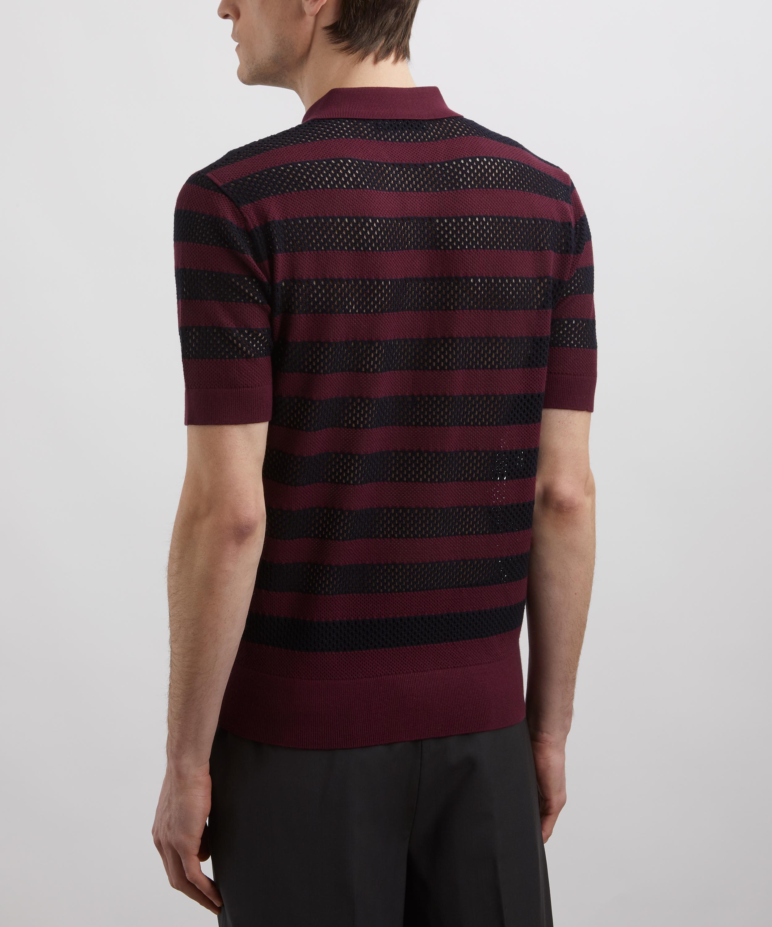 Dries Van Noten - Striped Open-Knit Polo image number 3