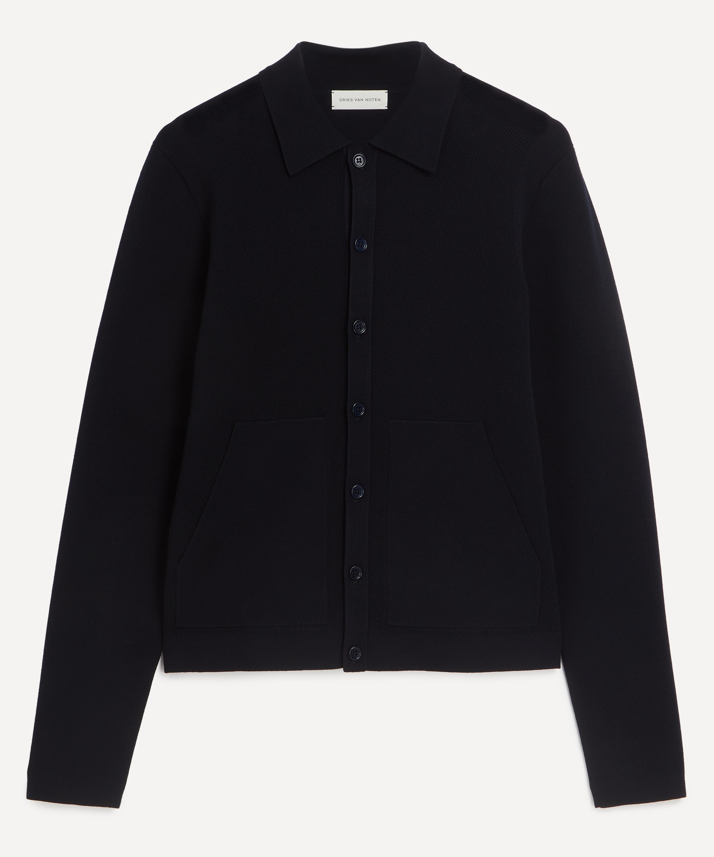 Dries Van Noten - Waffle-Knit Polo Cardigan image number 0