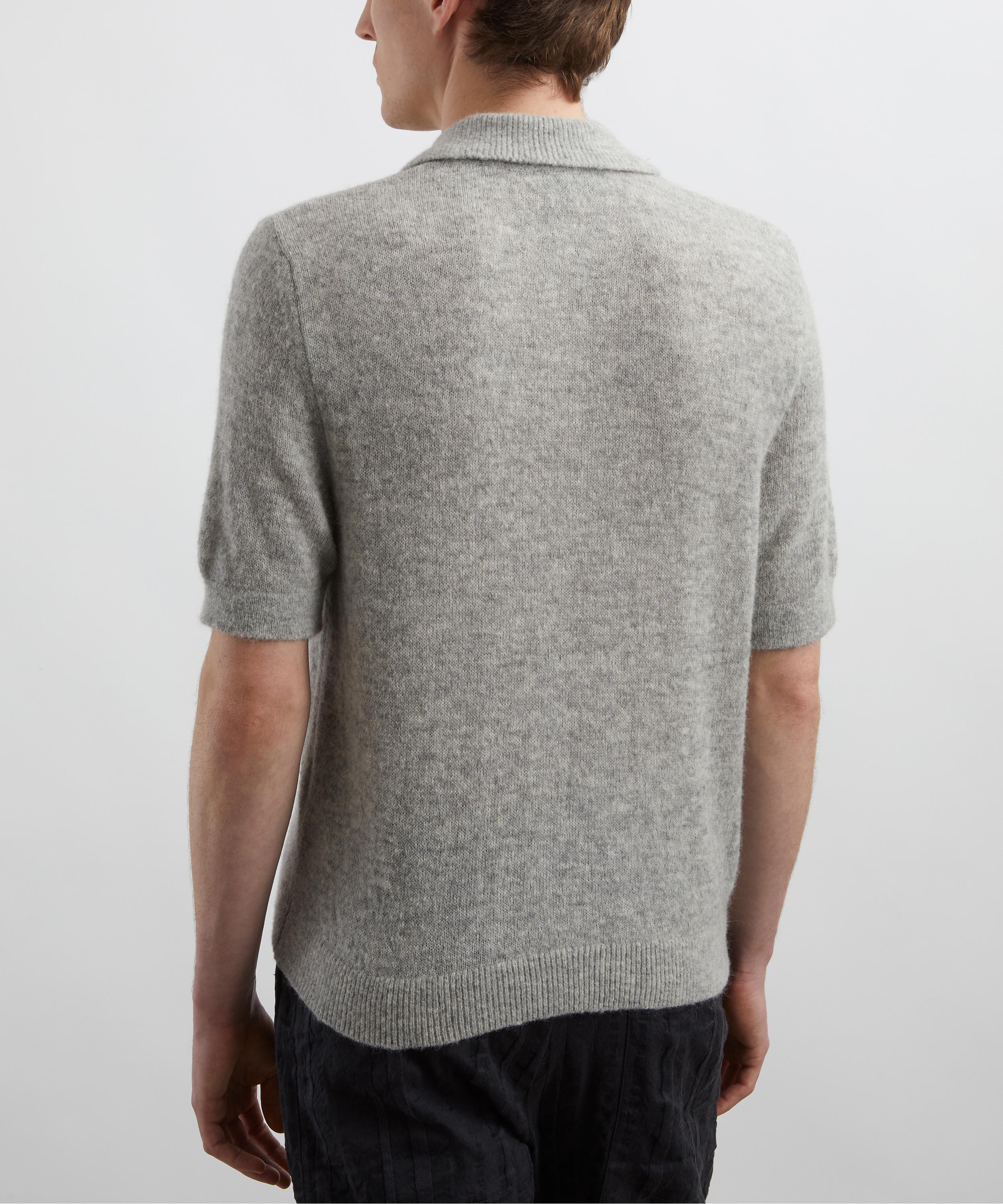 Dries Van Noten Light Grey Alpaca-Blend Polo Shirt | Liberty