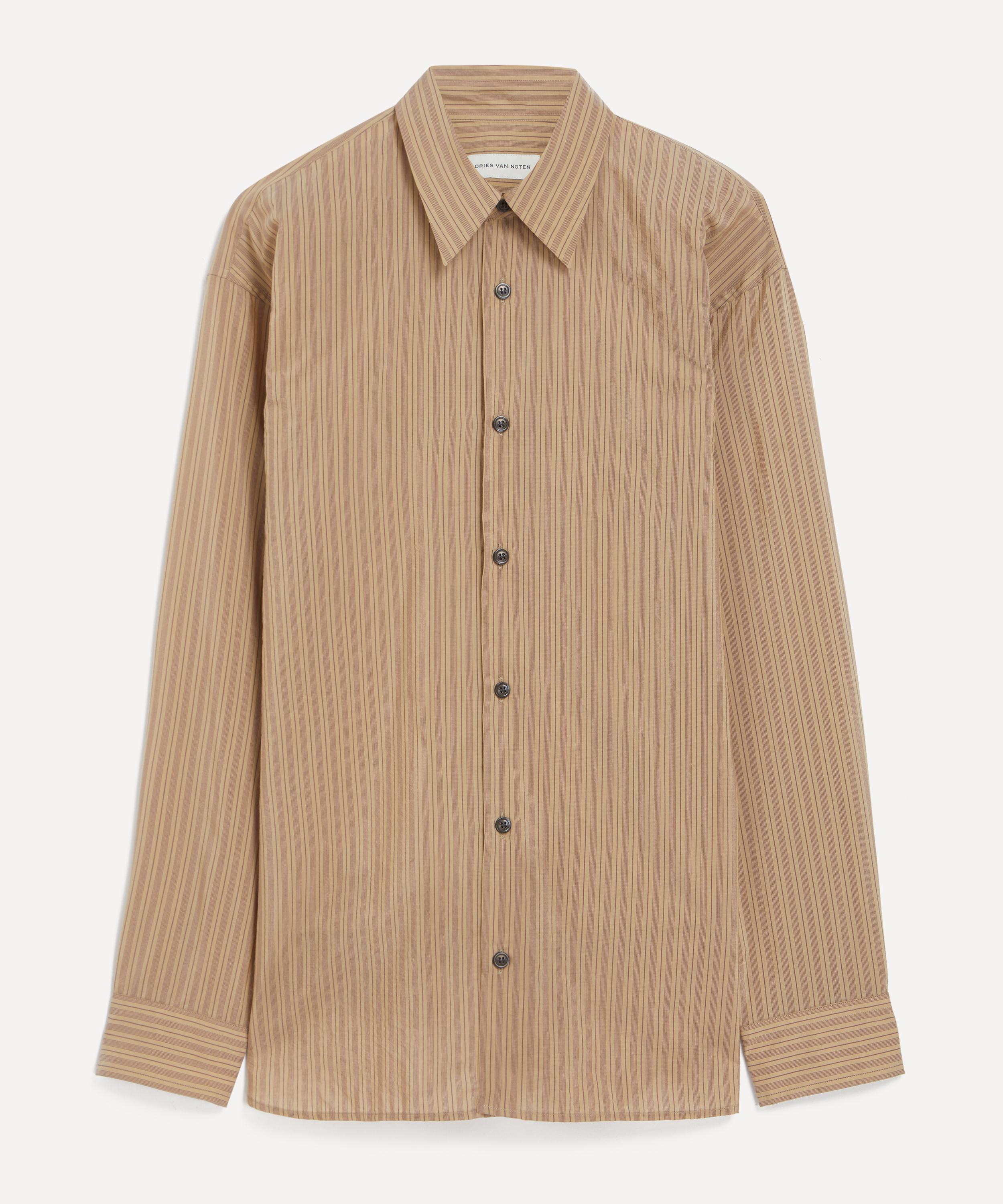 Dries Van Noten - Relaxed Striped Cotton-Cupro Shirt image number 0