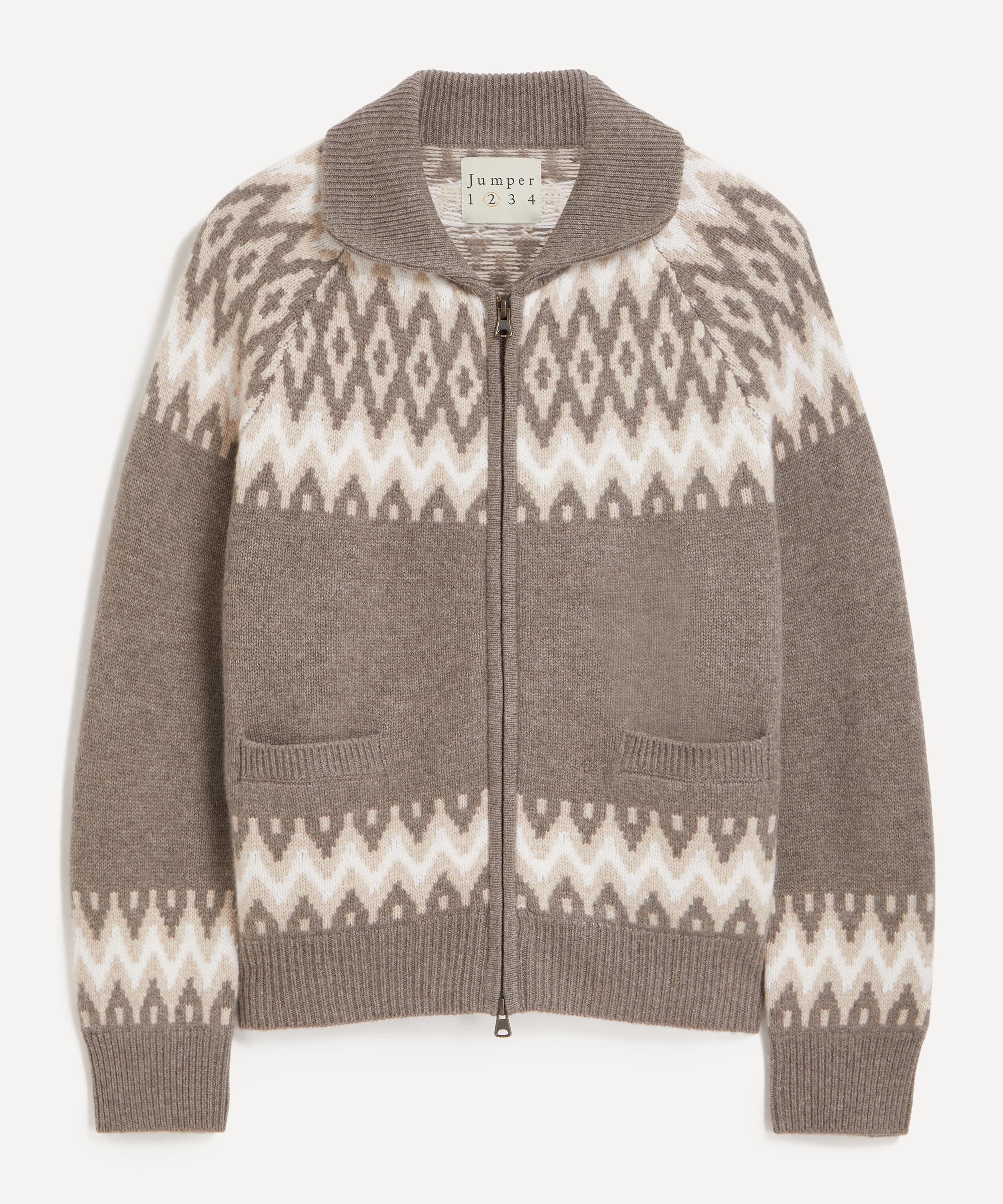 Jumper 1234 - Cashmere Wool Ski Zip-Up Cardigan