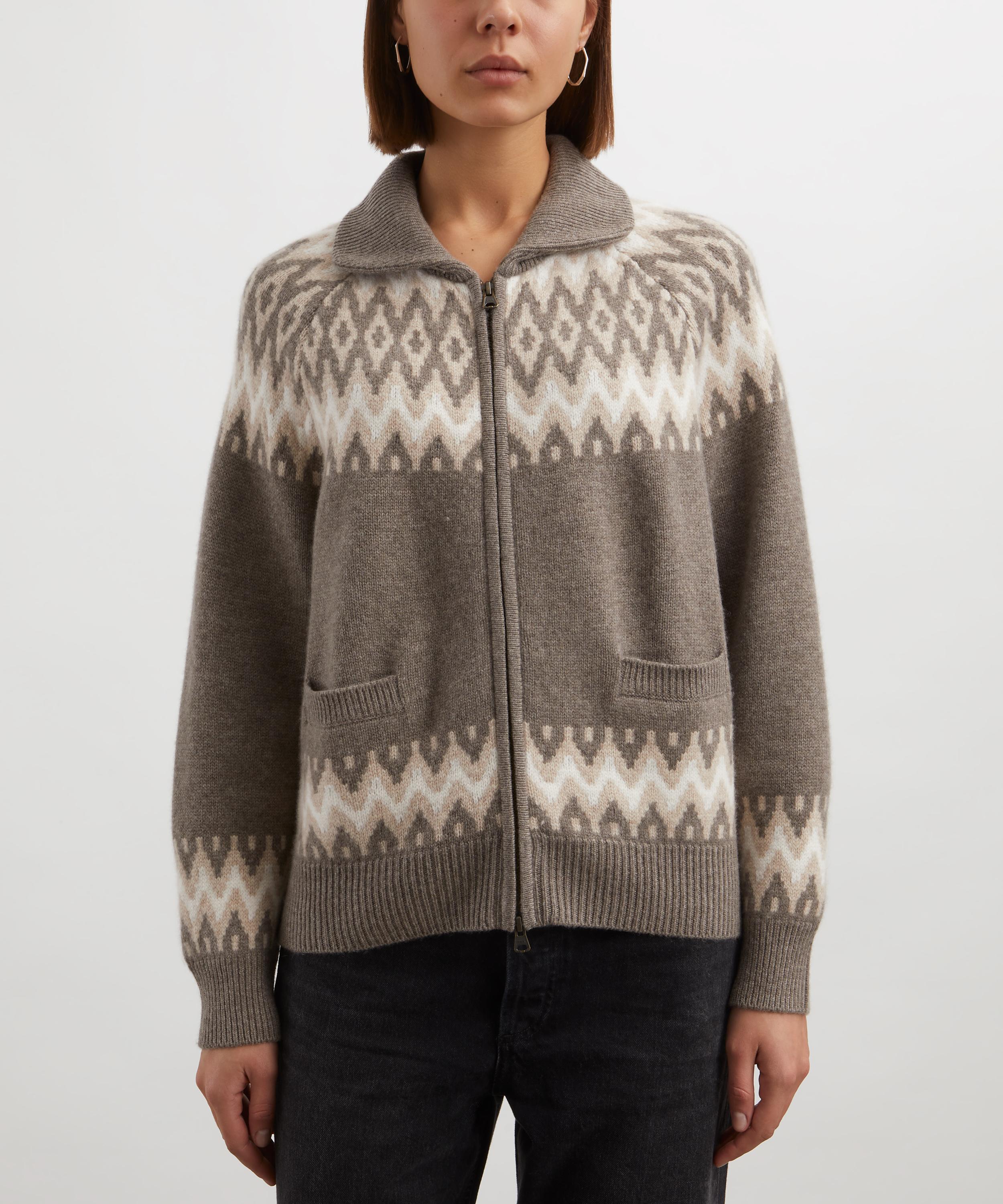 Jumper 1234 - Cashmere Wool Ski Zip-Up Cardigan image number 2