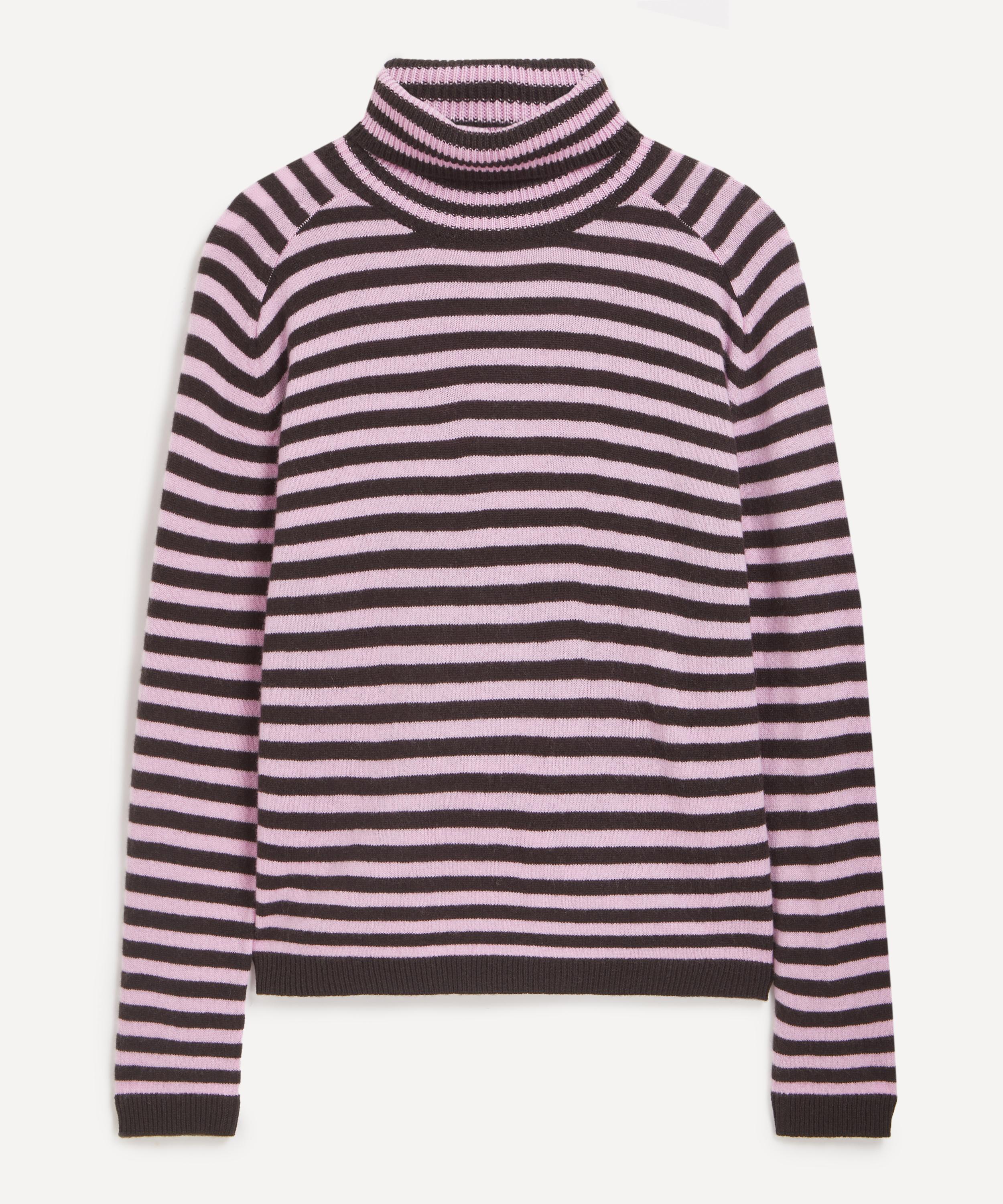 Jumper 1234 - Narrow Stripe Cashmere Roll Collar Jumper