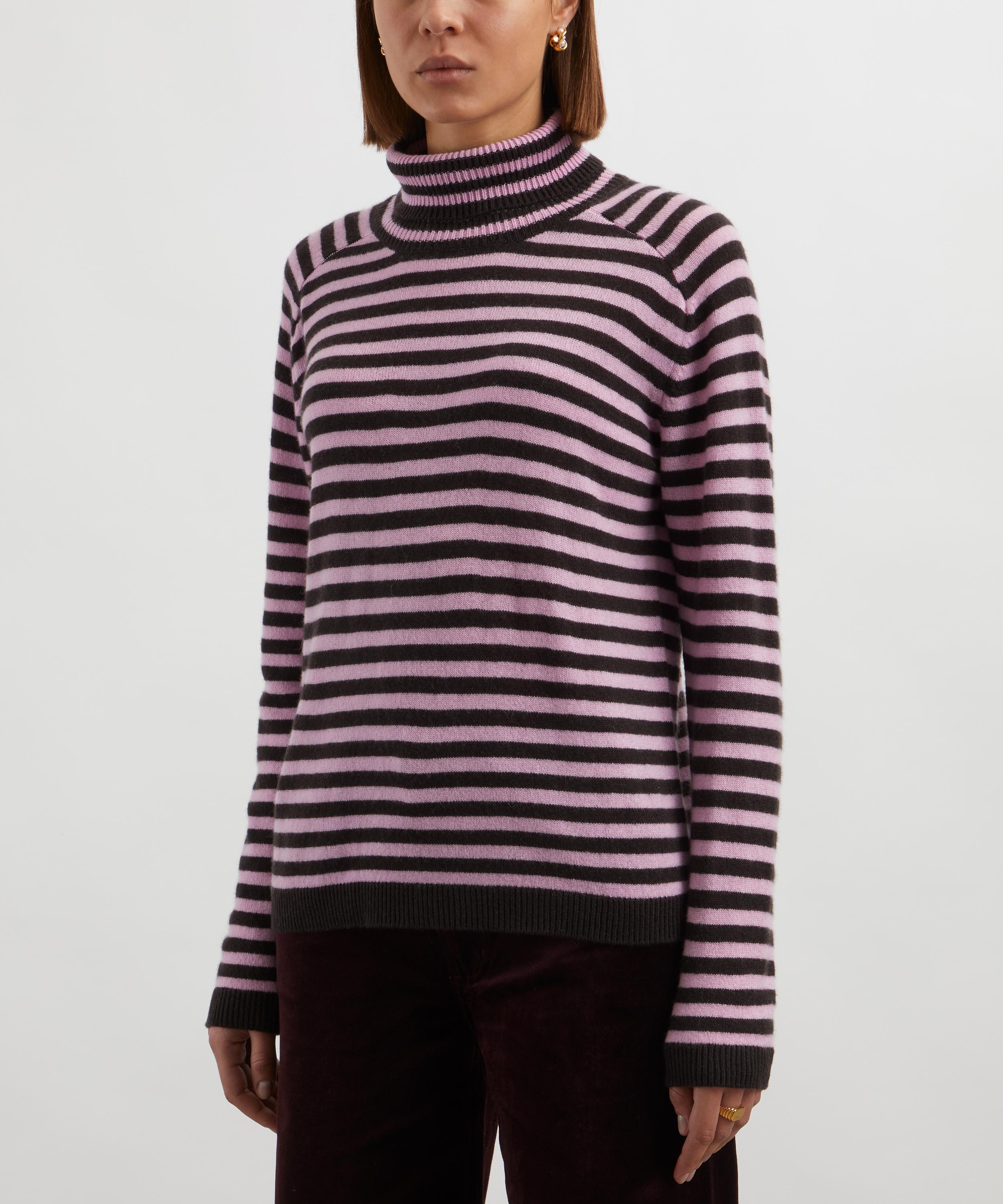 Jumper 1234 - Narrow Stripe Cashmere Roll Collar Jumper image number 2