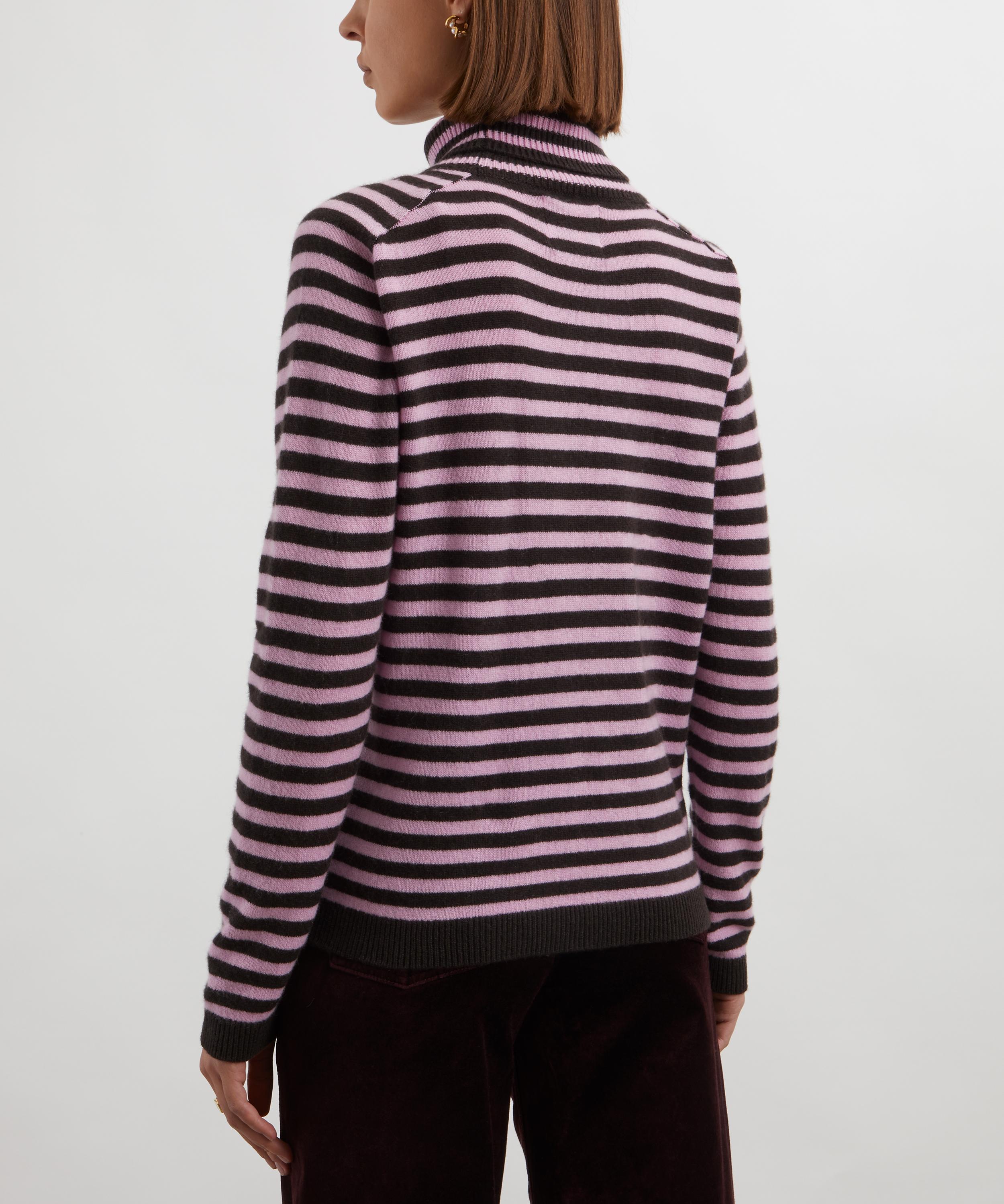 Jumper 1234 - Narrow Stripe Cashmere Roll Collar Jumper image number 3