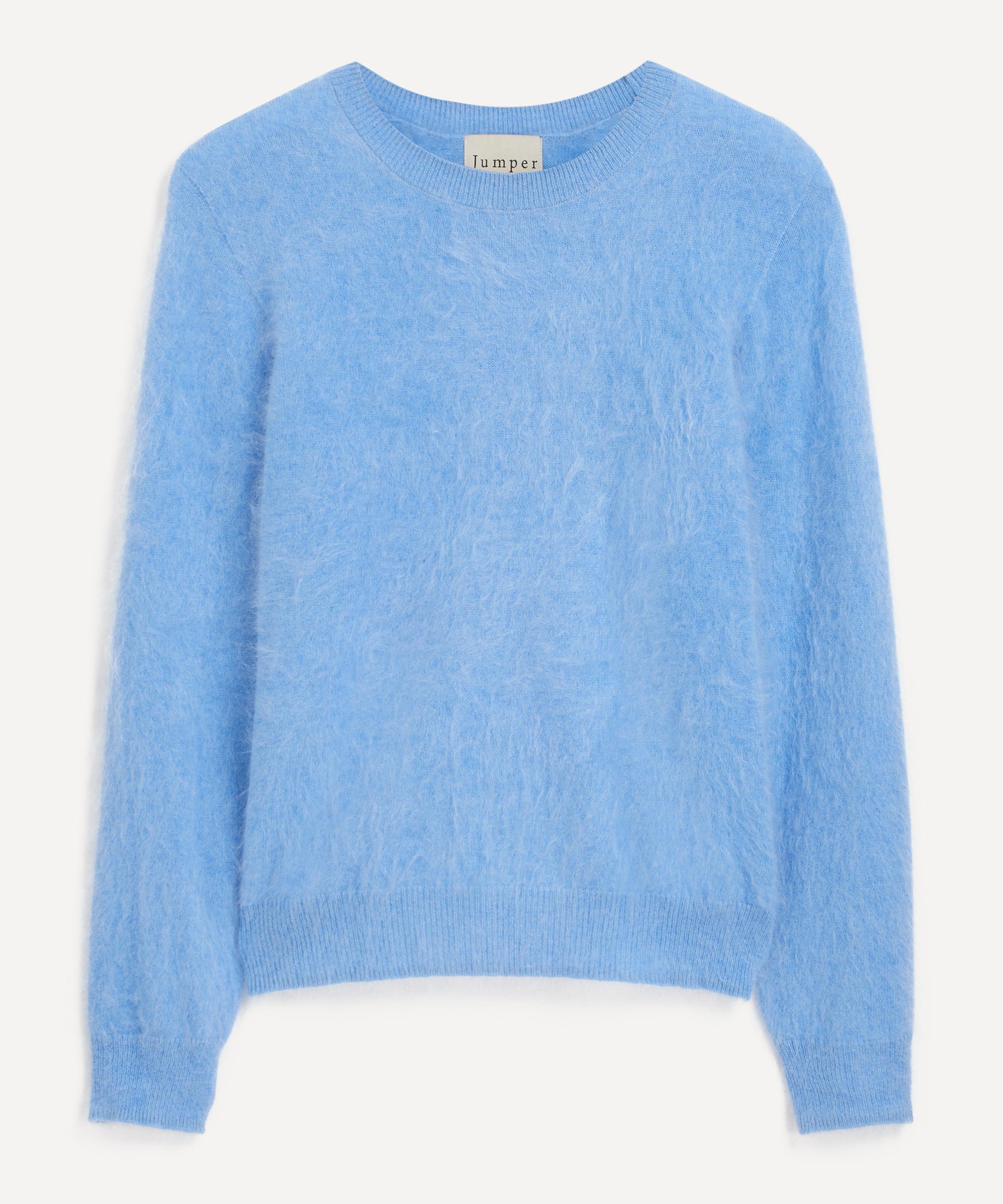 Jumper 1234 - Blue Marl Brushed Crew Cashmere Jumper image number 0