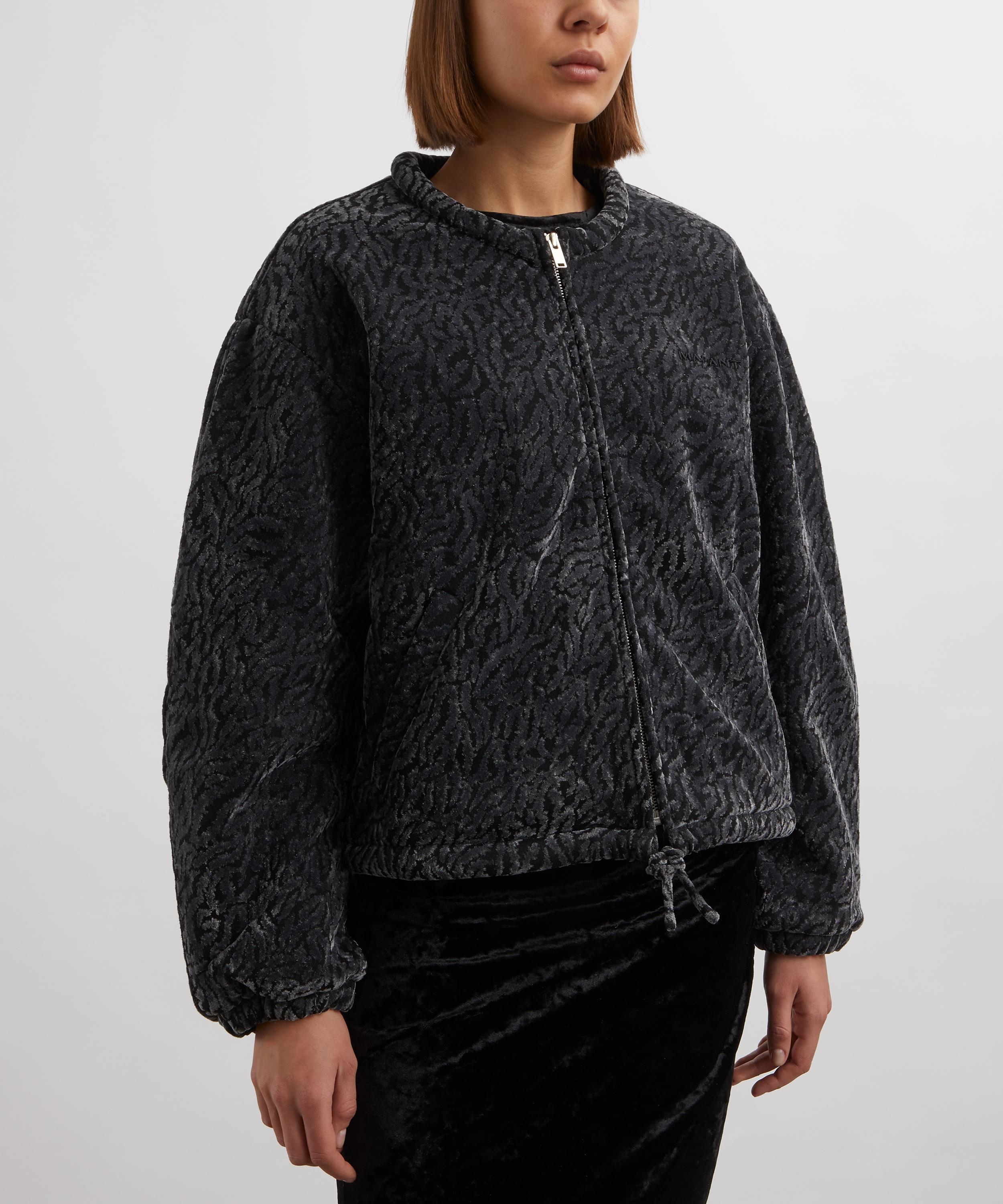 Isabel Marant Étoile - Abelina Burnout Velvet Bomber Jacket image number 2