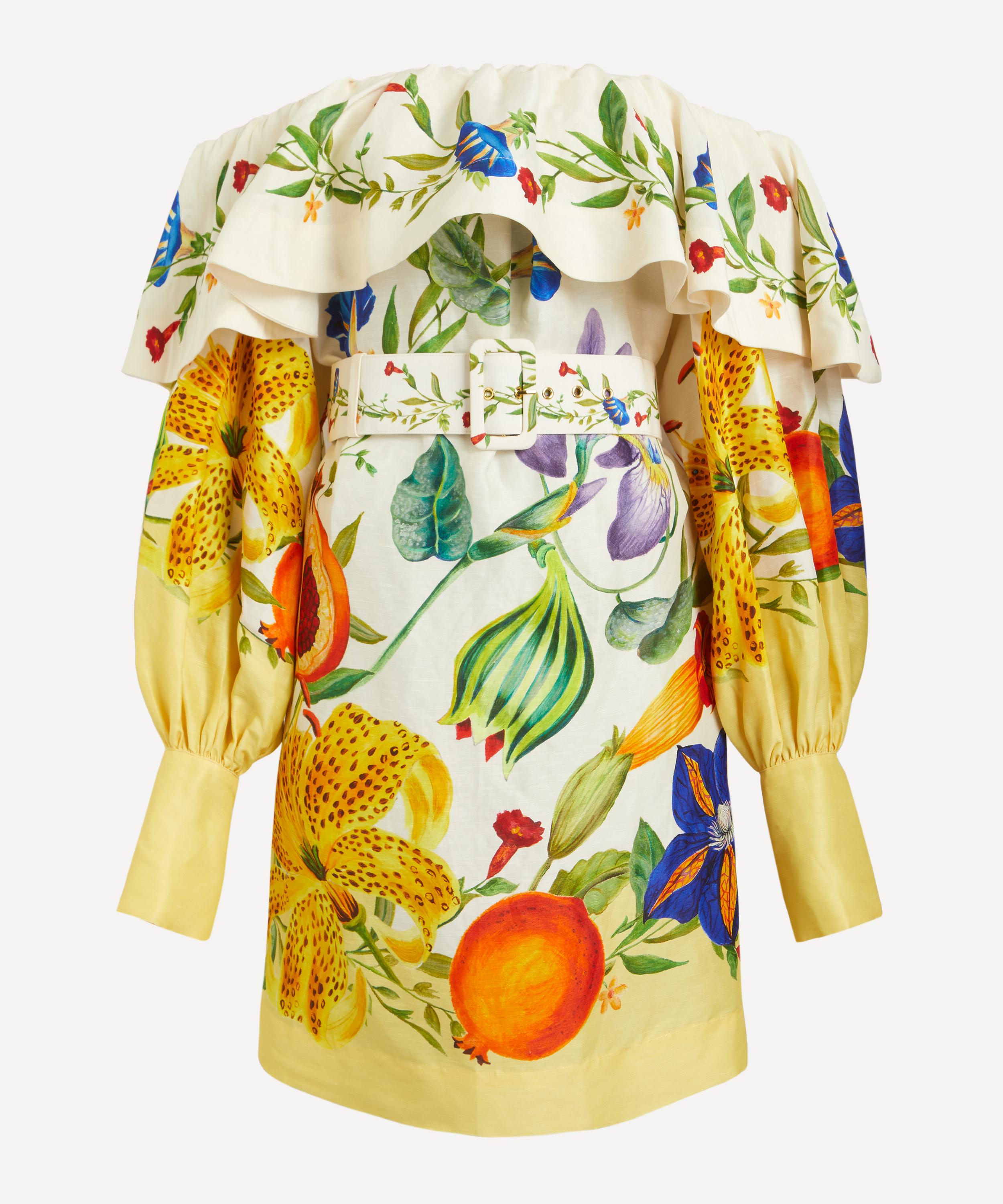ALEMAIS - Flores Floral Linen-Blend Mini Dress
