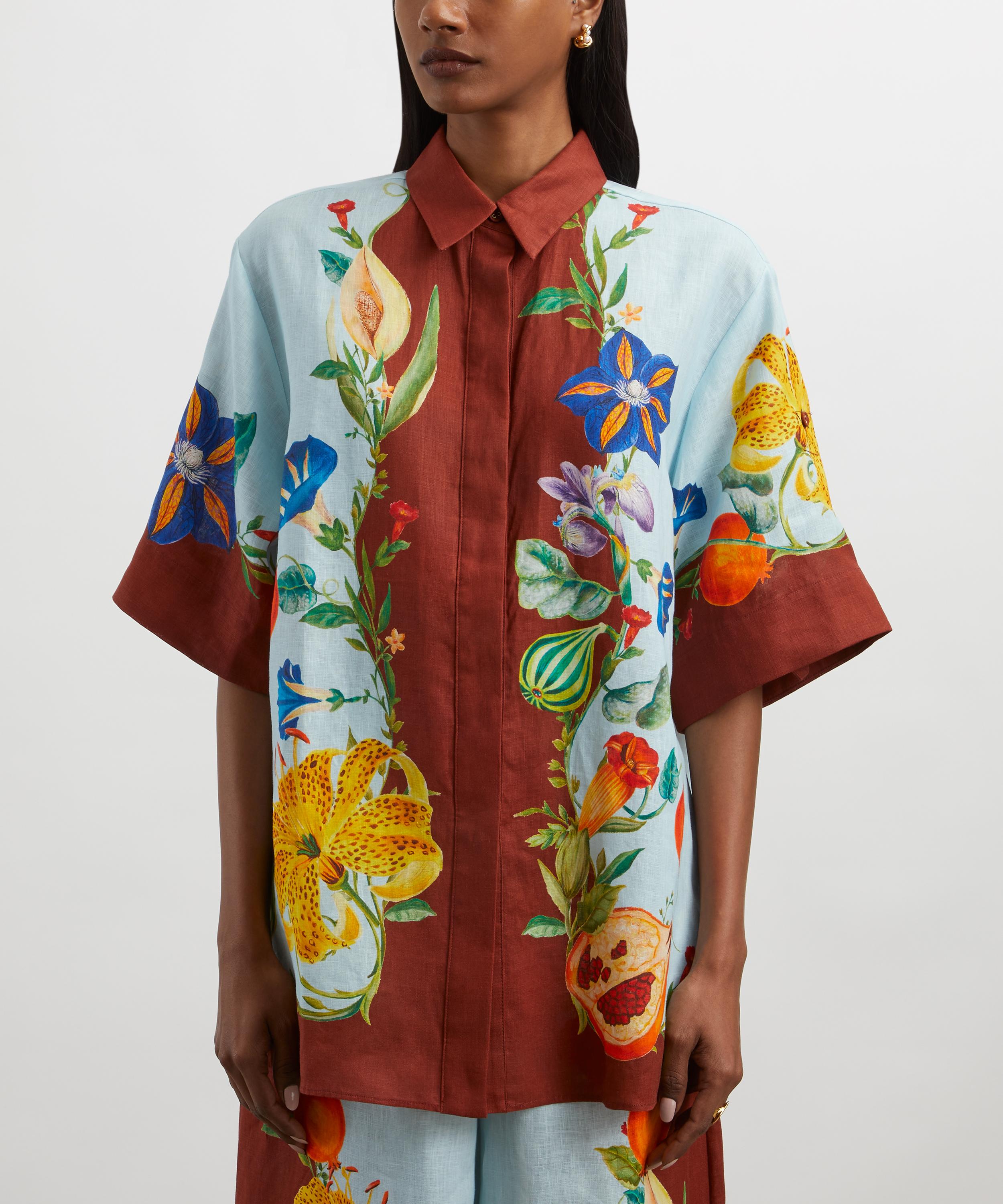 ALEMAIS - Dahlia Floral Linen Shirt image number 2