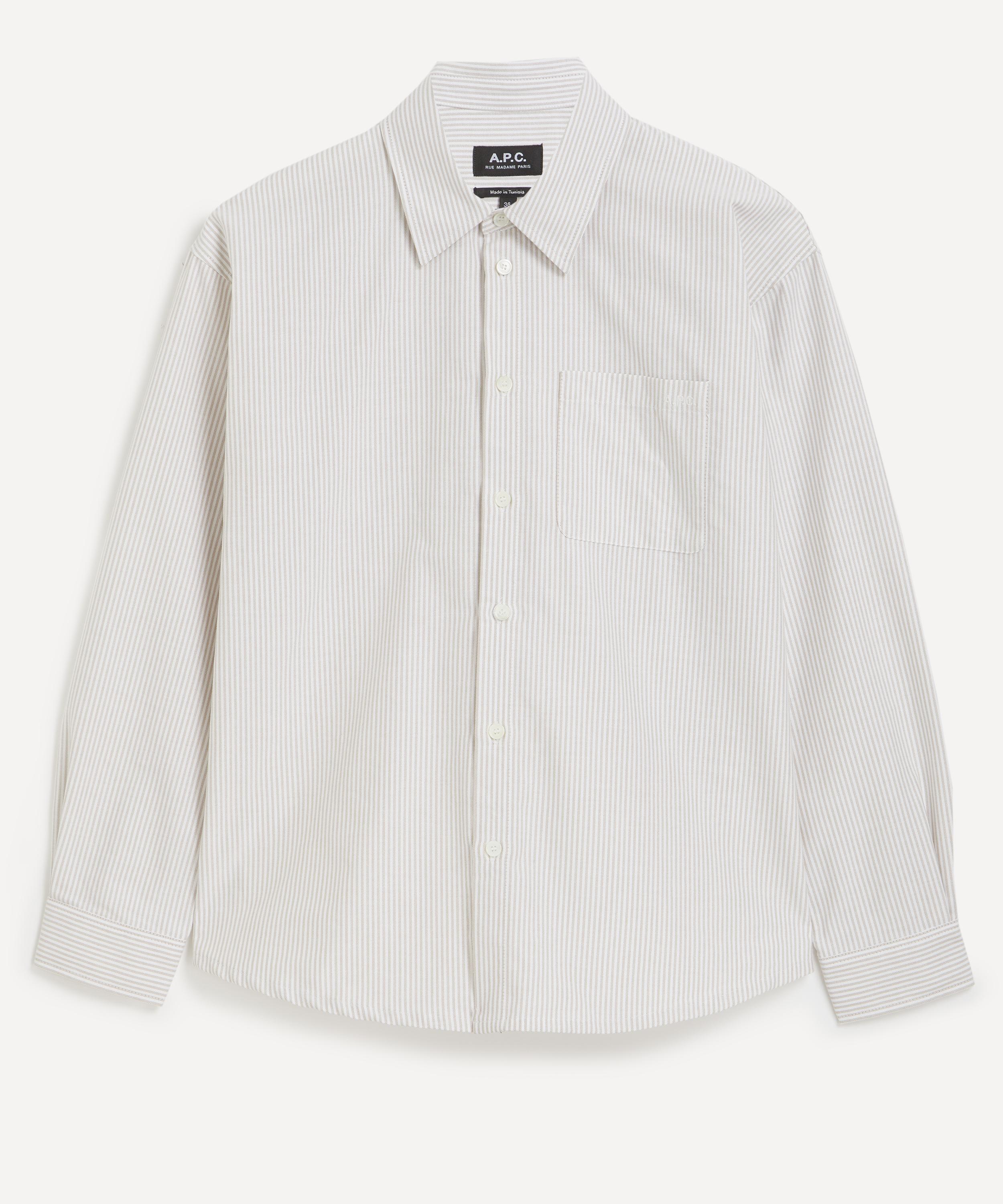 A.P.C. - Boyfriend Avec Logo Beige Stripe Shirt image number 0