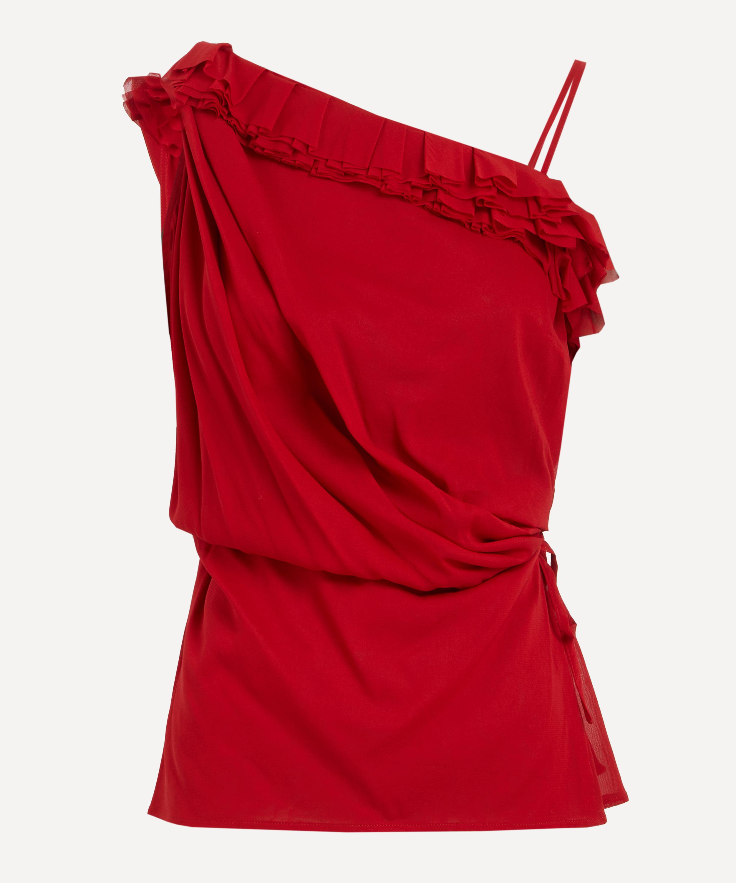 Dries Van Noten - Ruffled Silk Asymmetric Top